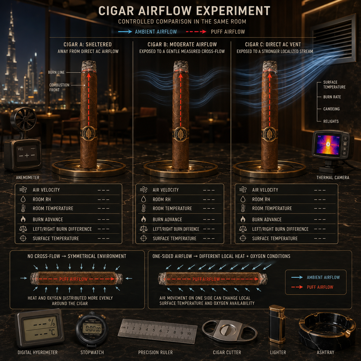 The AC Vent Experiment: Can Airflow Change a Cigar’s Burn?