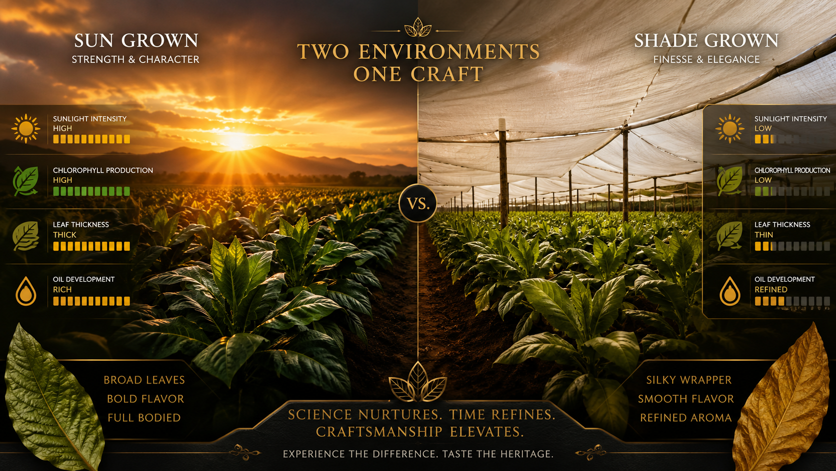 Sun-Grown vs Shade-Grown Tobacco: More Than Just Appearance