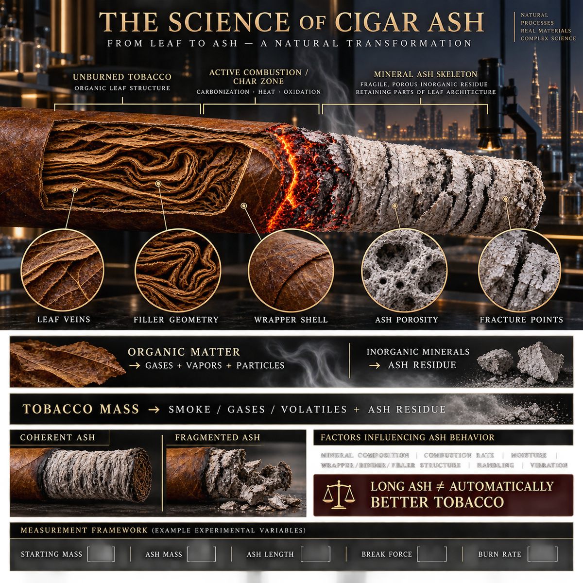 Why Cigar Ash Can Stay Attached After the Tobacco Is Gone