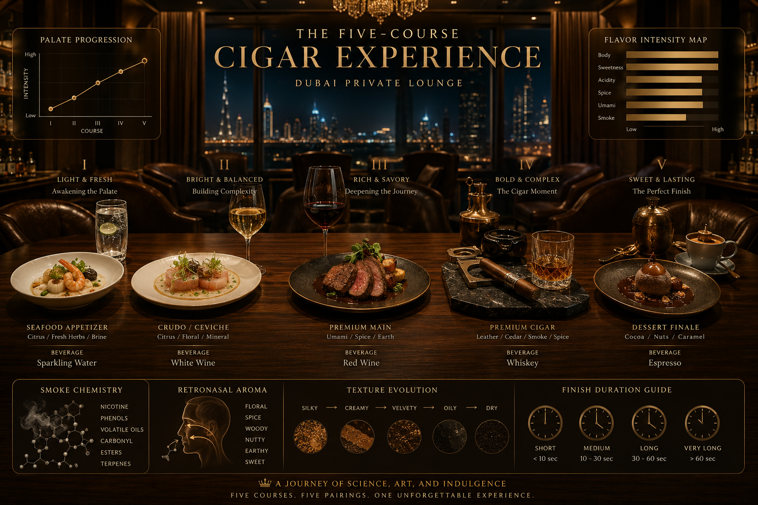 Designing a Five-Course Cigar Experience: The Ultimate Luxury Evening