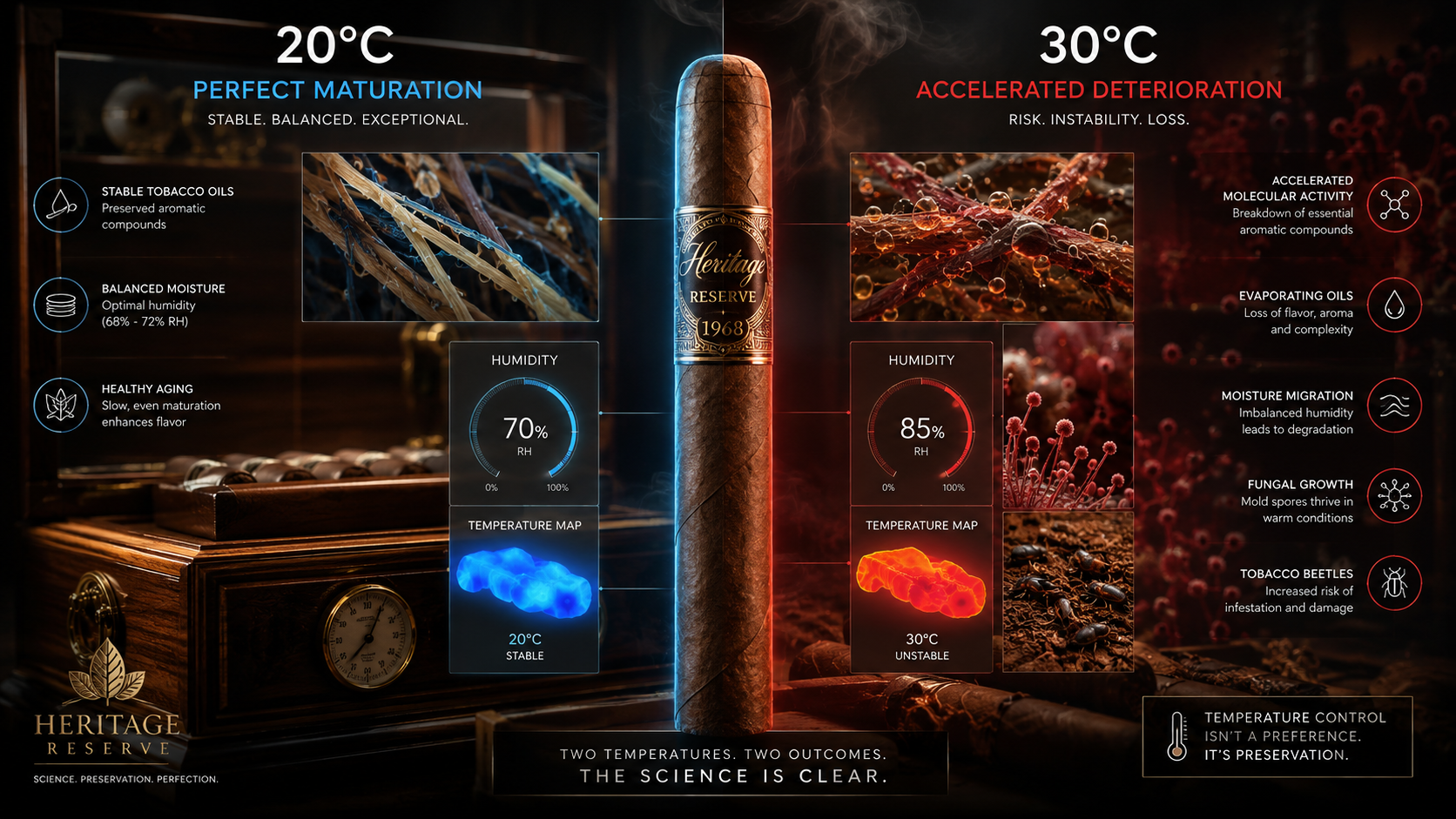 What Happens Inside a Cigar at 30°C?