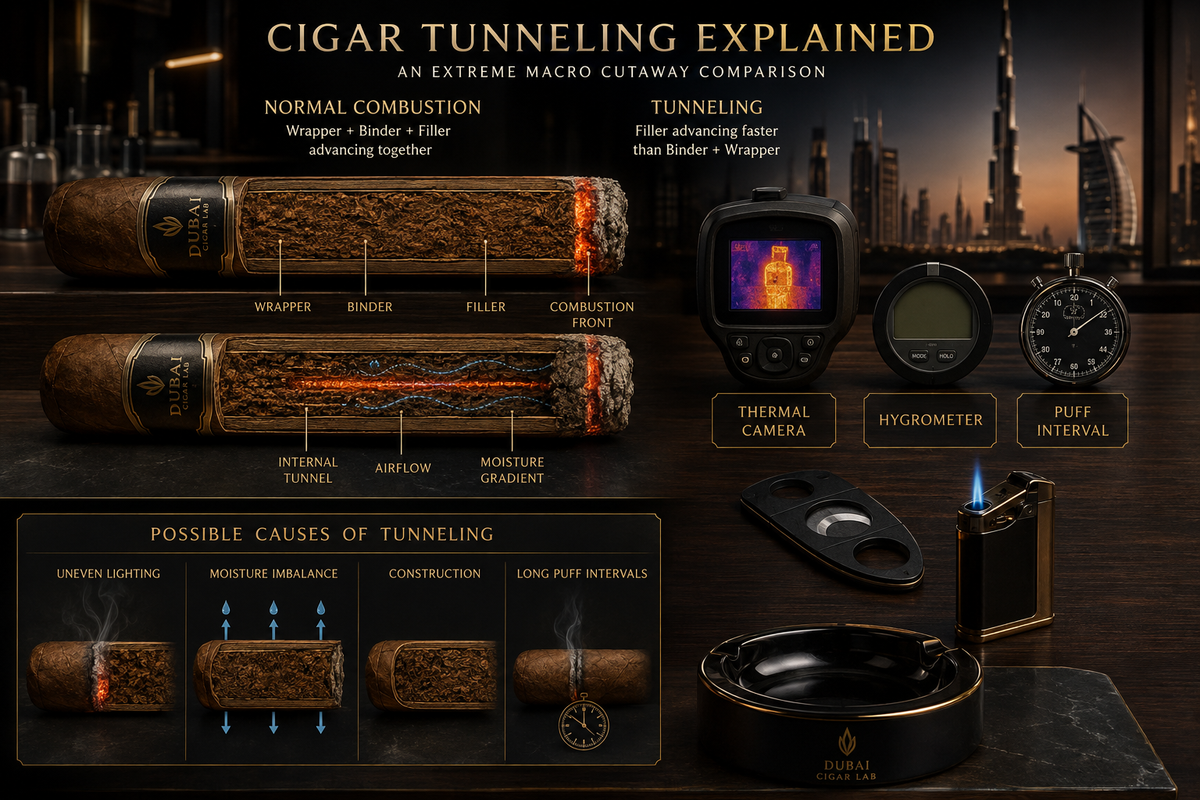 The Cigar Tunnel Problem: Why the Inside Burns Faster