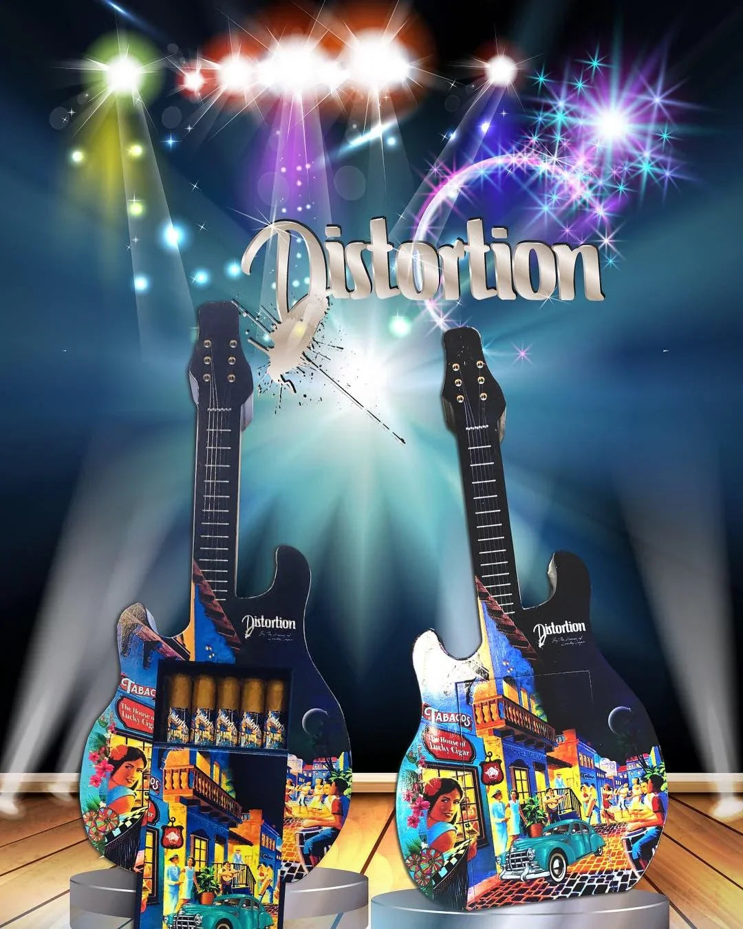 Lucky Cigar - Distortion Cigars Guitar Box Of 10 - 6" x 50 Toro
