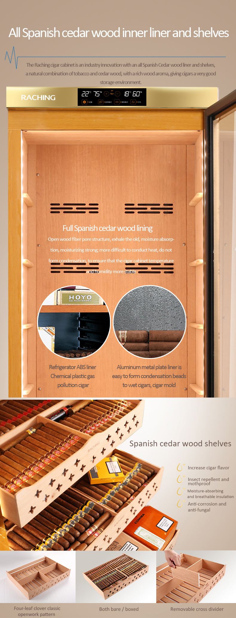 Raching MON5800A Cigar Humidor