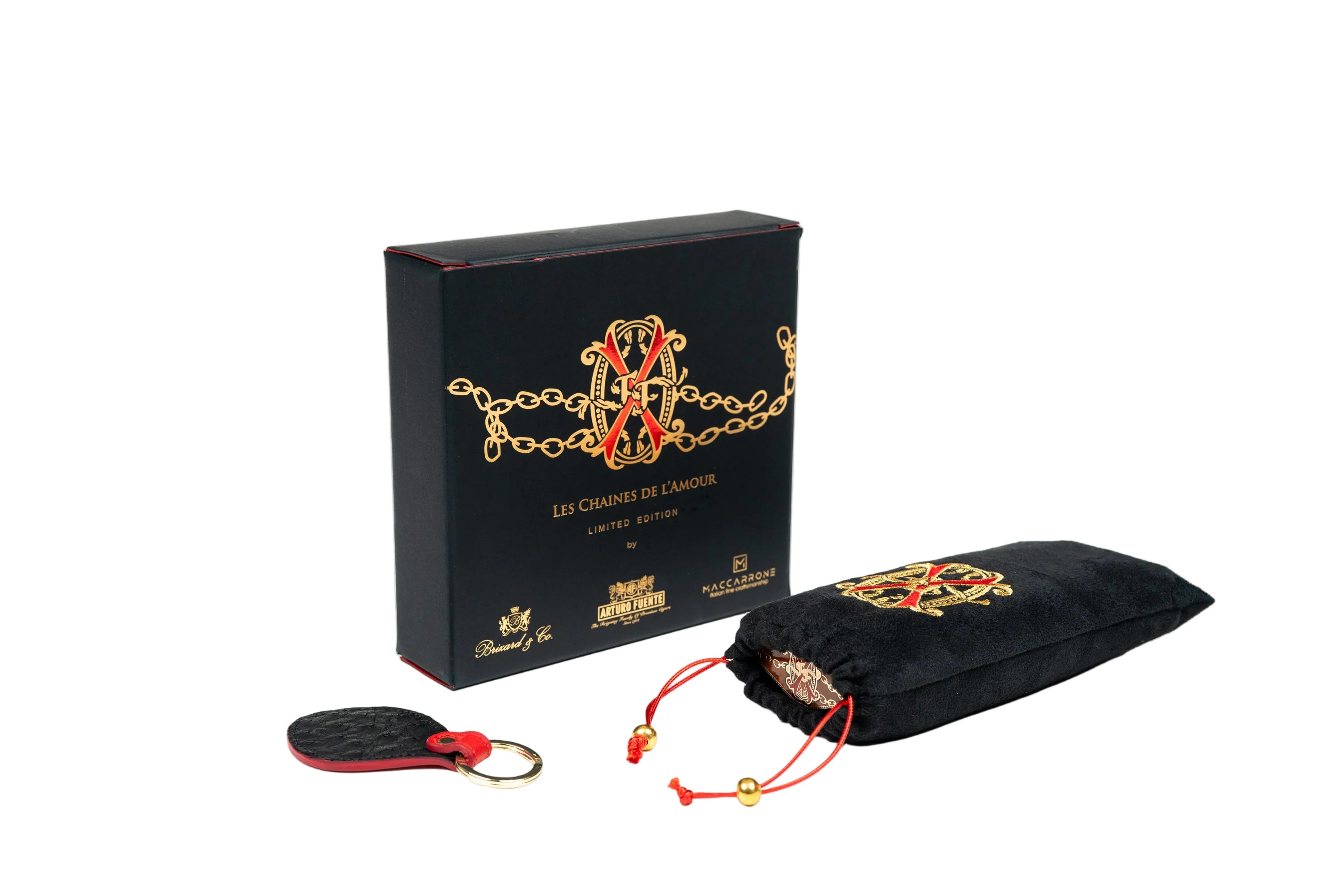 Brizard & Co × Fuente Fuente × Maccarrone - OpusX - Les Chaînes de l’Amour Cigar Case & Cigar - 5" 3/4 x 52 Double Robusto (Limited Edition)