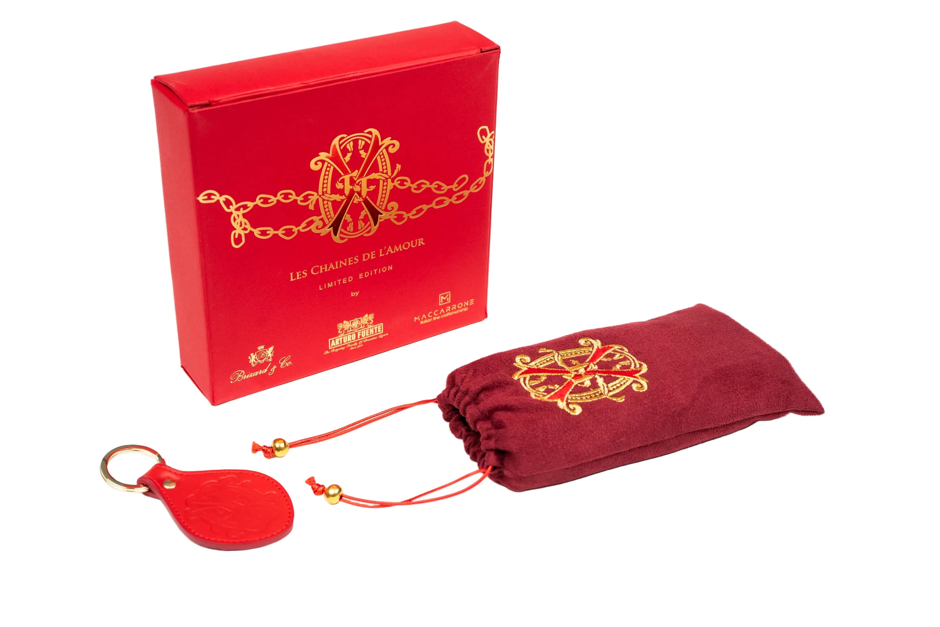 Brizard & Co × Fuente Fuente × Maccarrone - OpusX - Les Chaînes de l’Amour Cigar Case & Cigar - 5" 3/4 x 52 Double Robusto (Limited Edition)