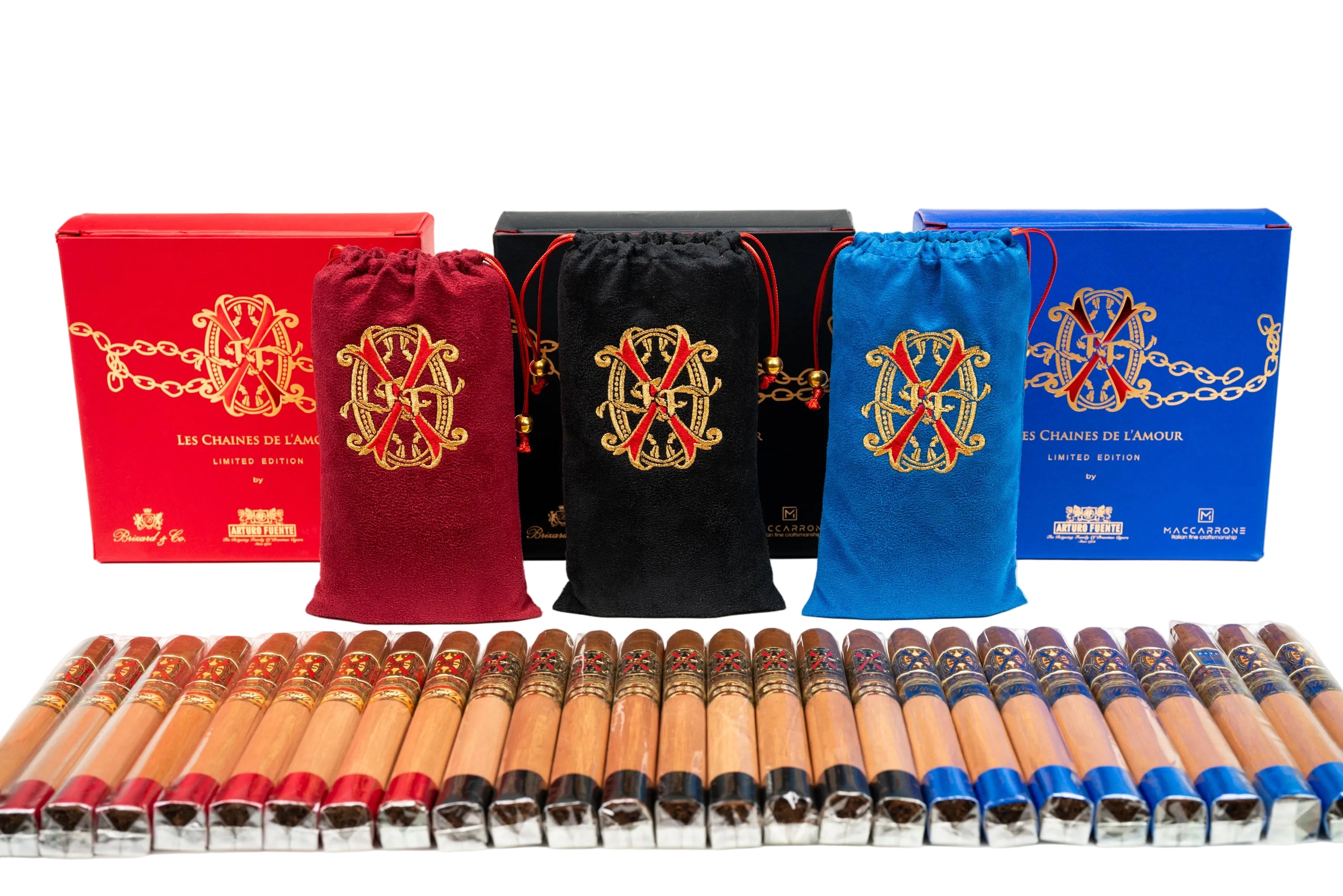 Brizard & Co × Fuente Fuente × Maccarrone - OpusX - Les Chaînes de l’Amour Cigar Case & Cigar - 5" 3/4 x 52 Double Robusto (Limited Edition)