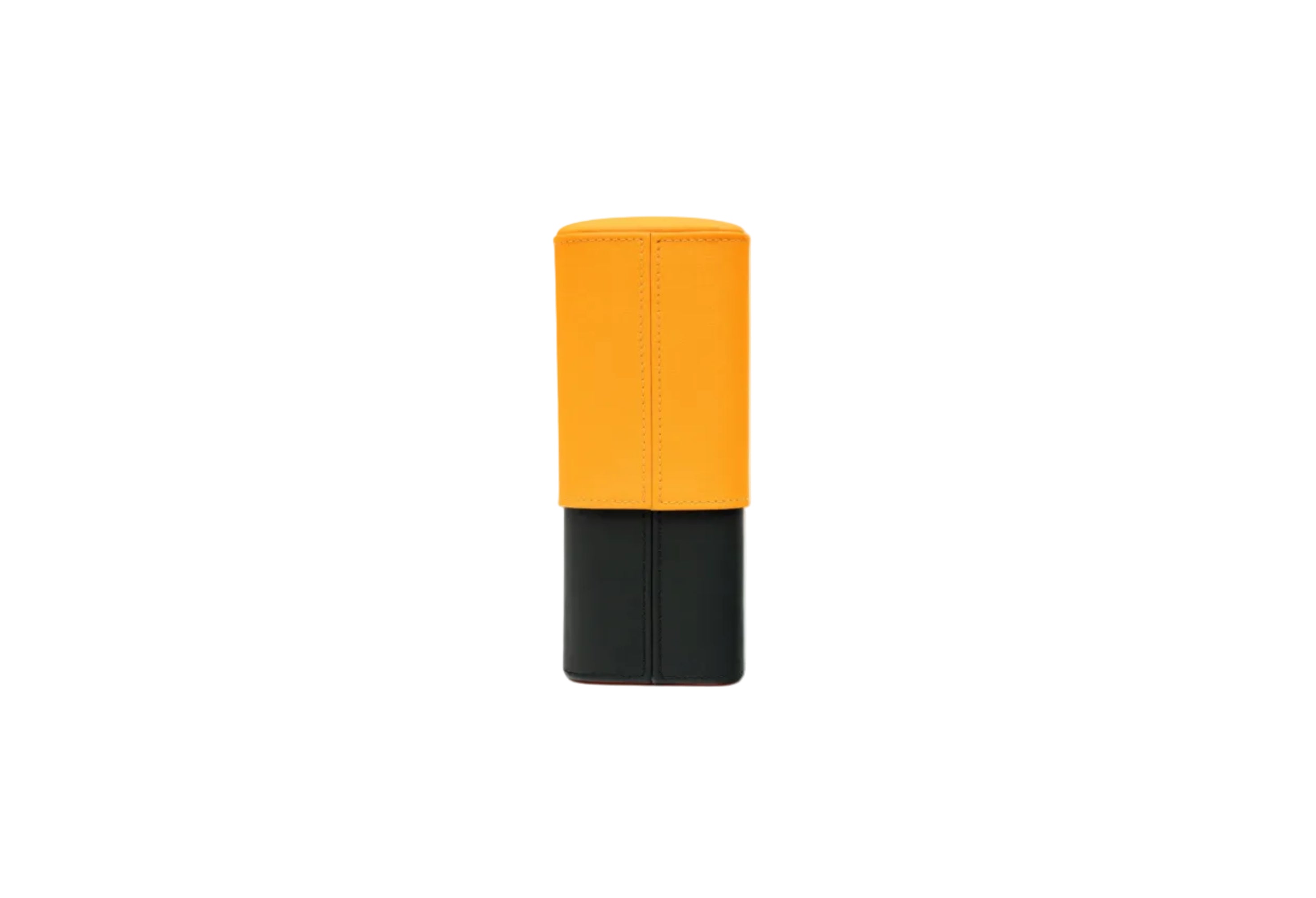 Brizard & Co – “Show Band” 3 Cigar Case – Racing Black Bottom & Orange Top – Racing Black & Orange Collection