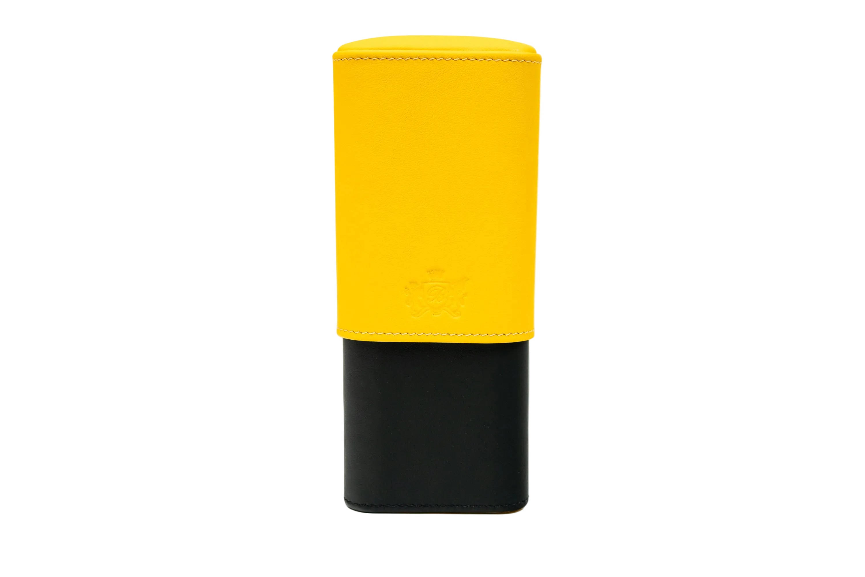 Brizard & Co – “Show Band” 3 Cigar Case – Racing Black Bottom & Yellow Top