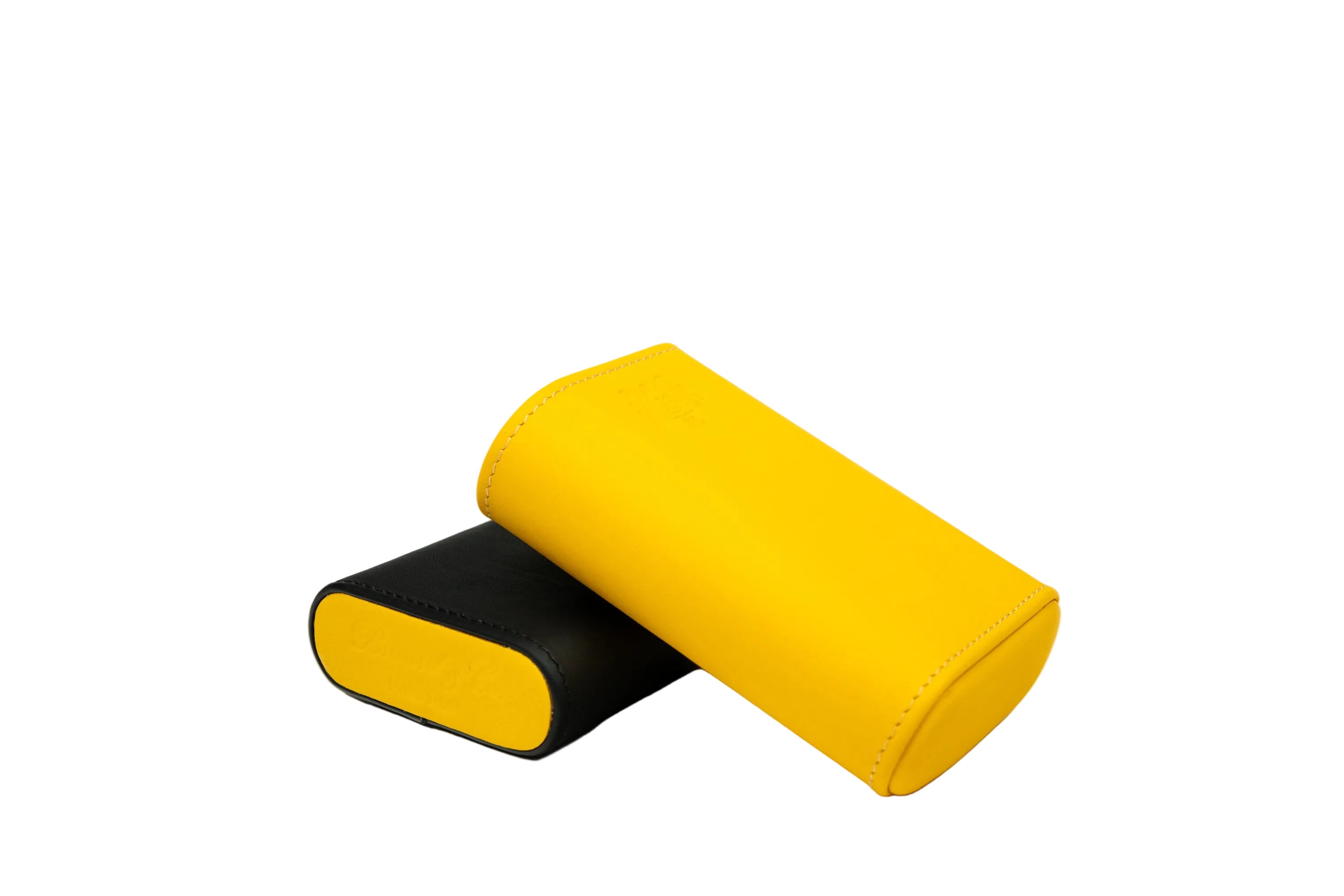 Brizard & Co – “Show Band” 3 Cigar Case – Racing Black Bottom & Yellow Top