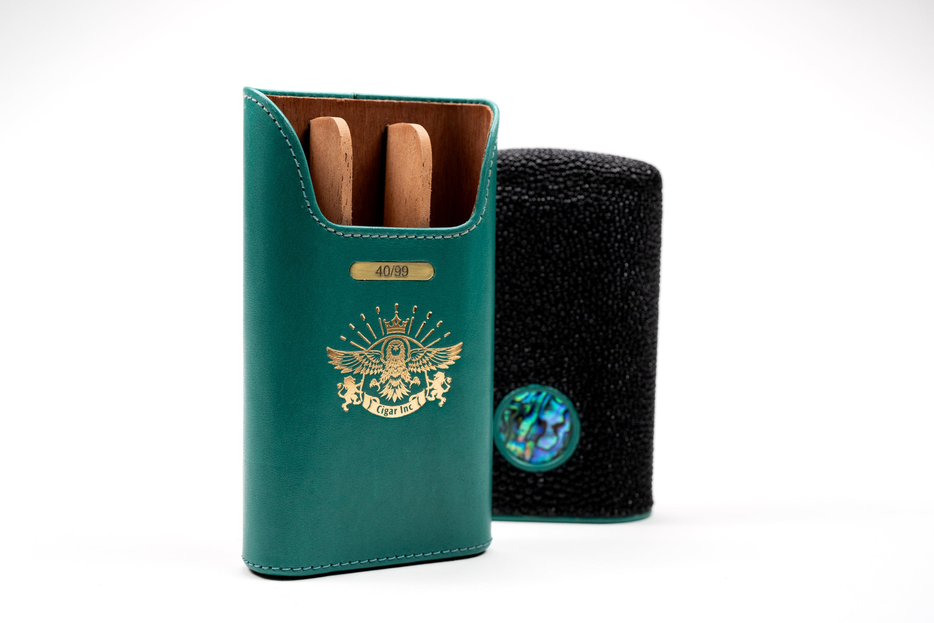 Brizard and Co -  Cigar Set - Abalone and Stingray Leather Collection (Limited Edition) with Cigar Inc. Logo