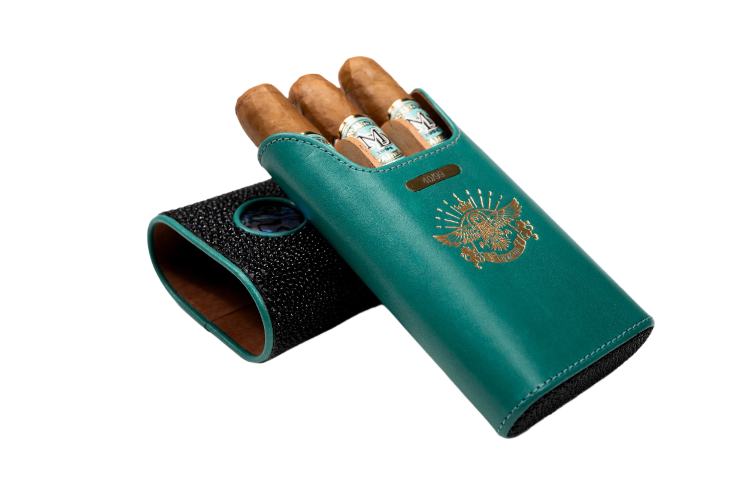 Brizard and Co -  Cigar Set - Abalone and Stingray Leather Collection (Limited Edition) with Cigar Inc. Logo