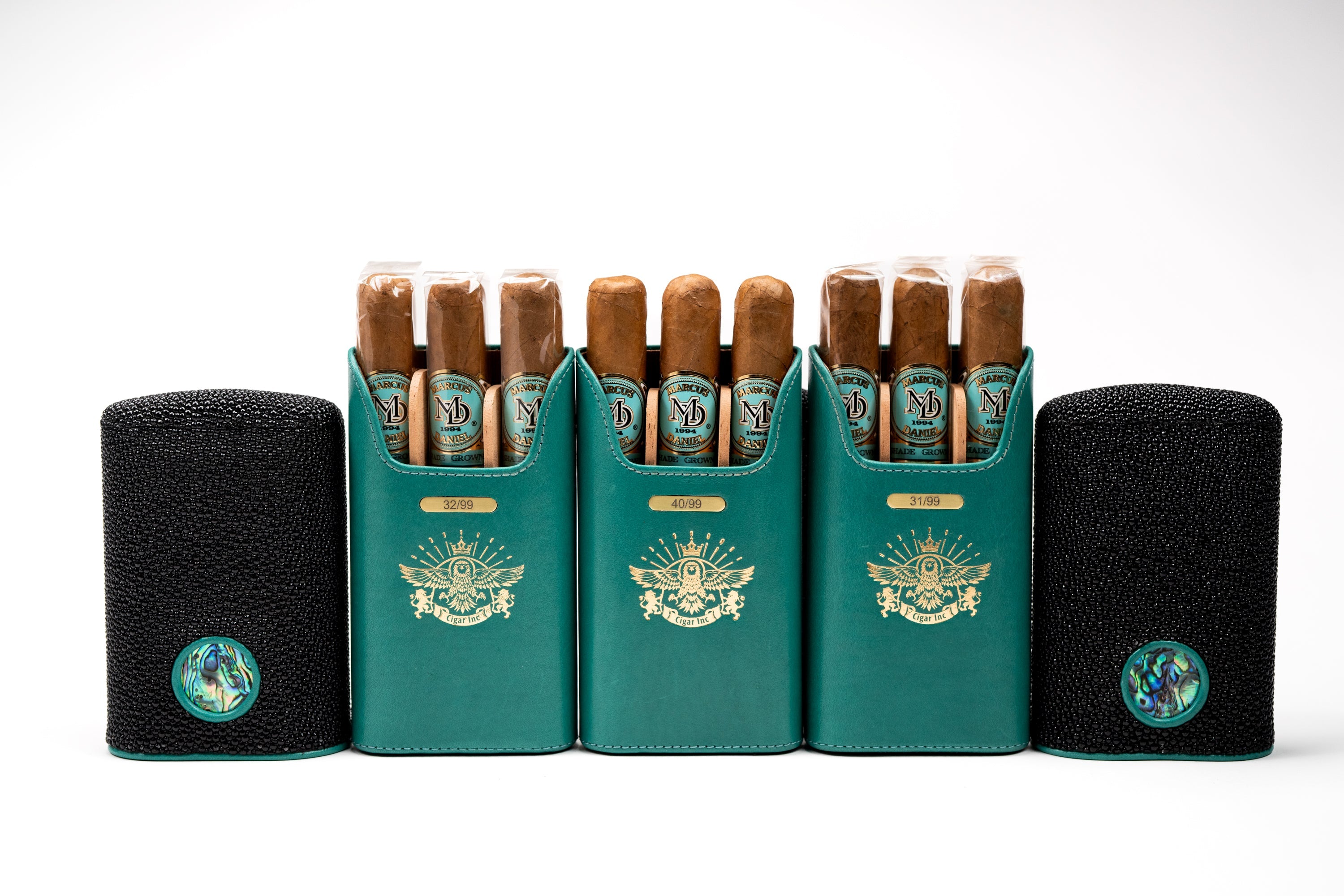 Brizard and Co -  Cigar Set - Abalone and Stingray Leather Collection (Limited Edition) with Cigar Inc. Logo