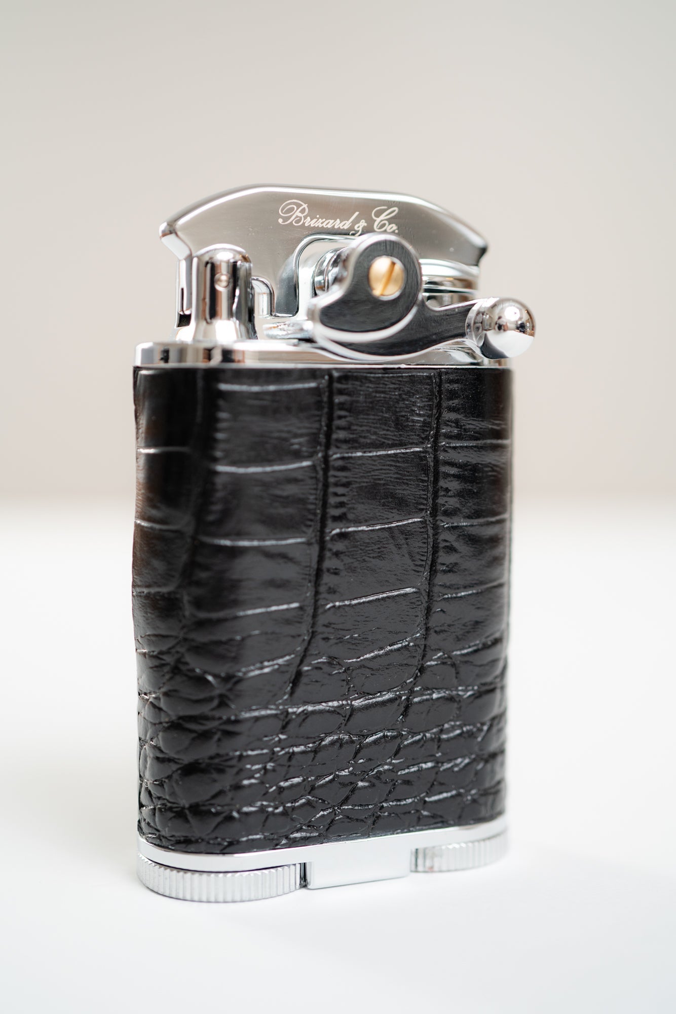 Brizard and Co. - Gatsby Croco Black Triple Torch Flame Table Lighter