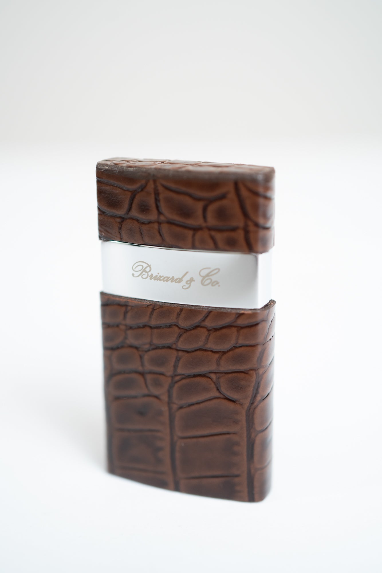 Brown Brizard & Co. Venezia Lighter – Fountain Flame Croco Tobacco