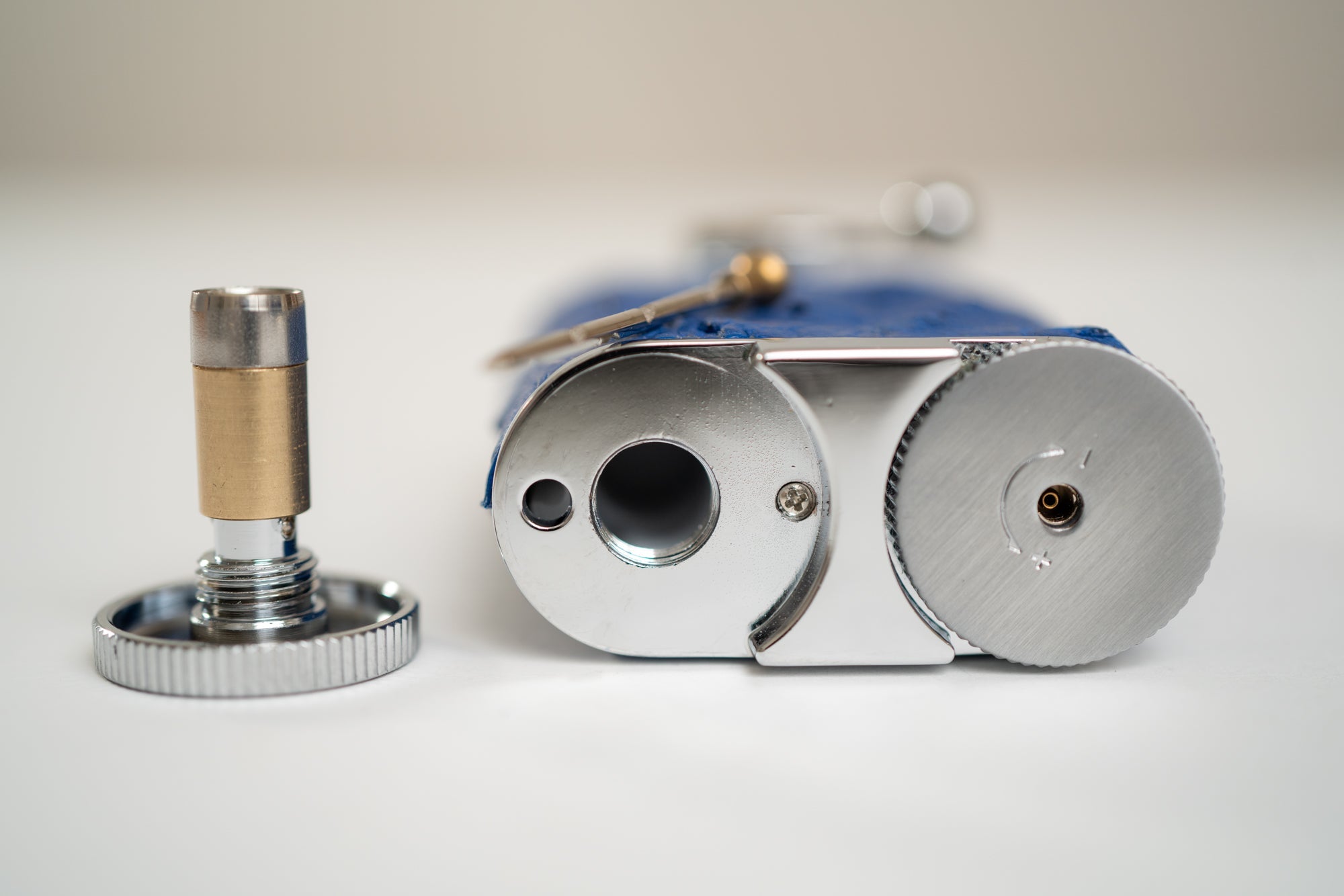 Bottom view of the blue Gatsby Table Lighter