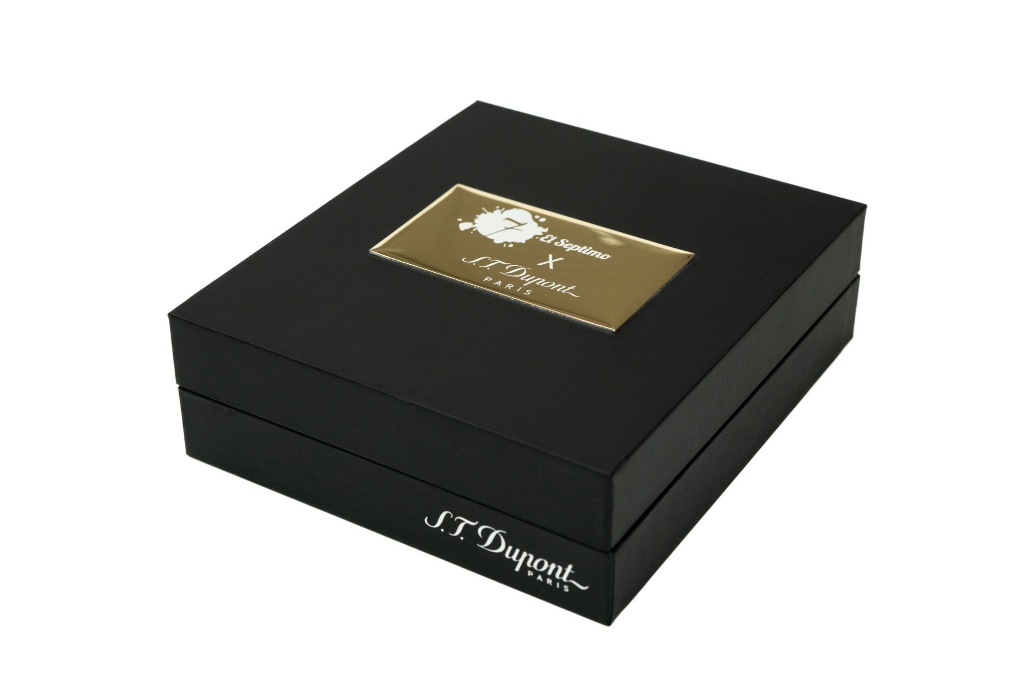 El Septimo X ST Dupont Black cigar box with gold top for luxury and high end cigars