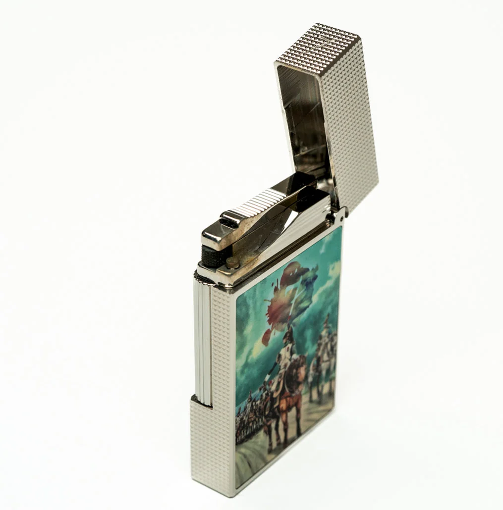 luxury cigar lighter from El Septimo and ST Dupont made from brass featuring Napoleon Bonaparte