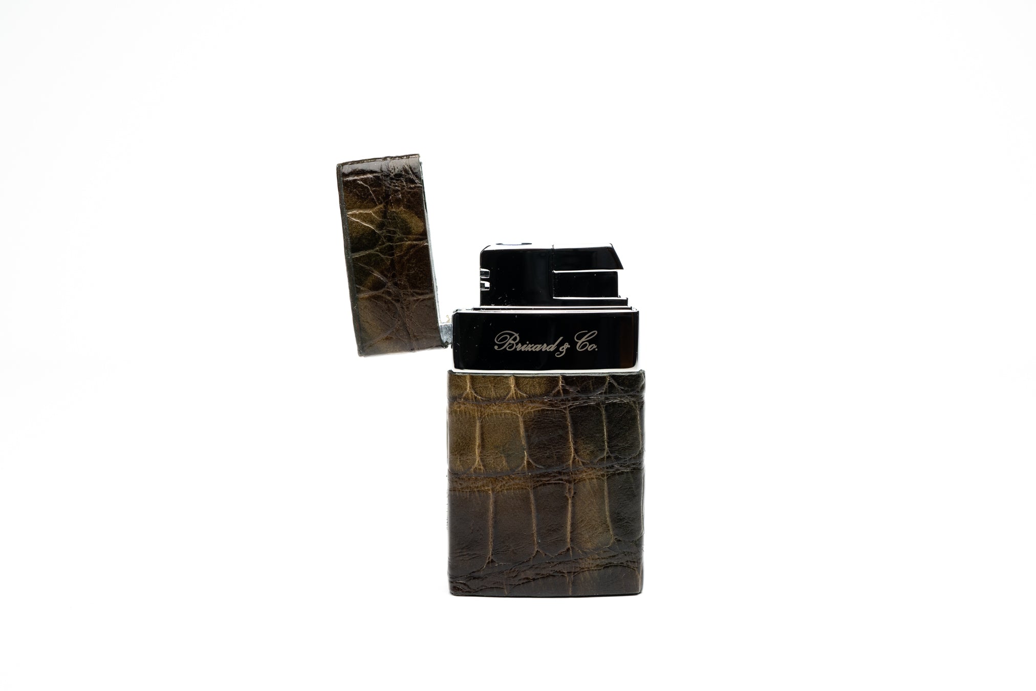 luxury cigar lighter with real alligator skin