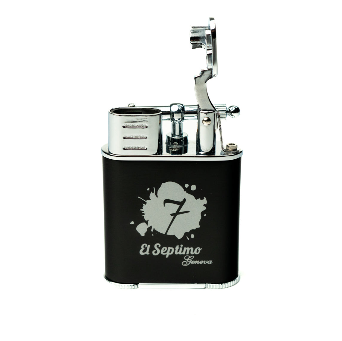Black and silver  El Septimo Double Jet Torch Lighter & Punch