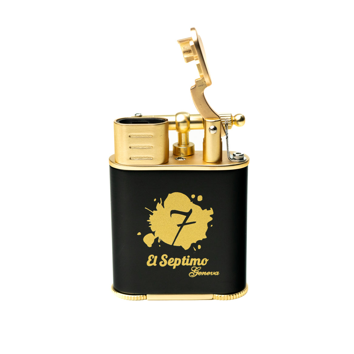 Black and gold  El Septimo Double Jet Torch Lighter & Punch