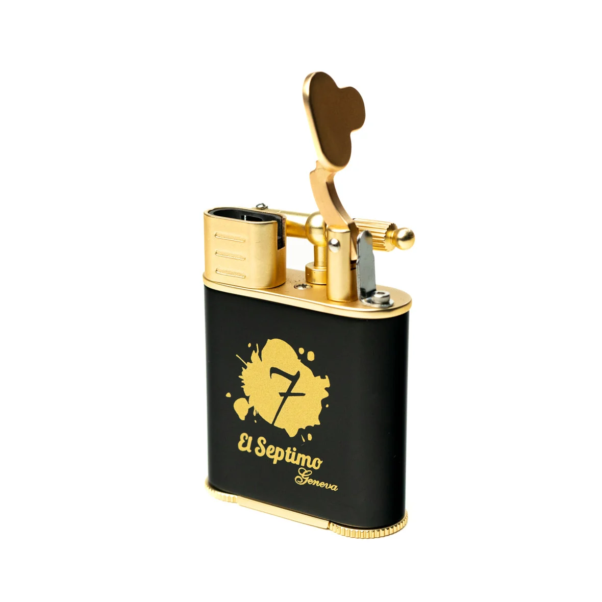Black and gold  El Septimo Double Jet Torch Lighter & Punch