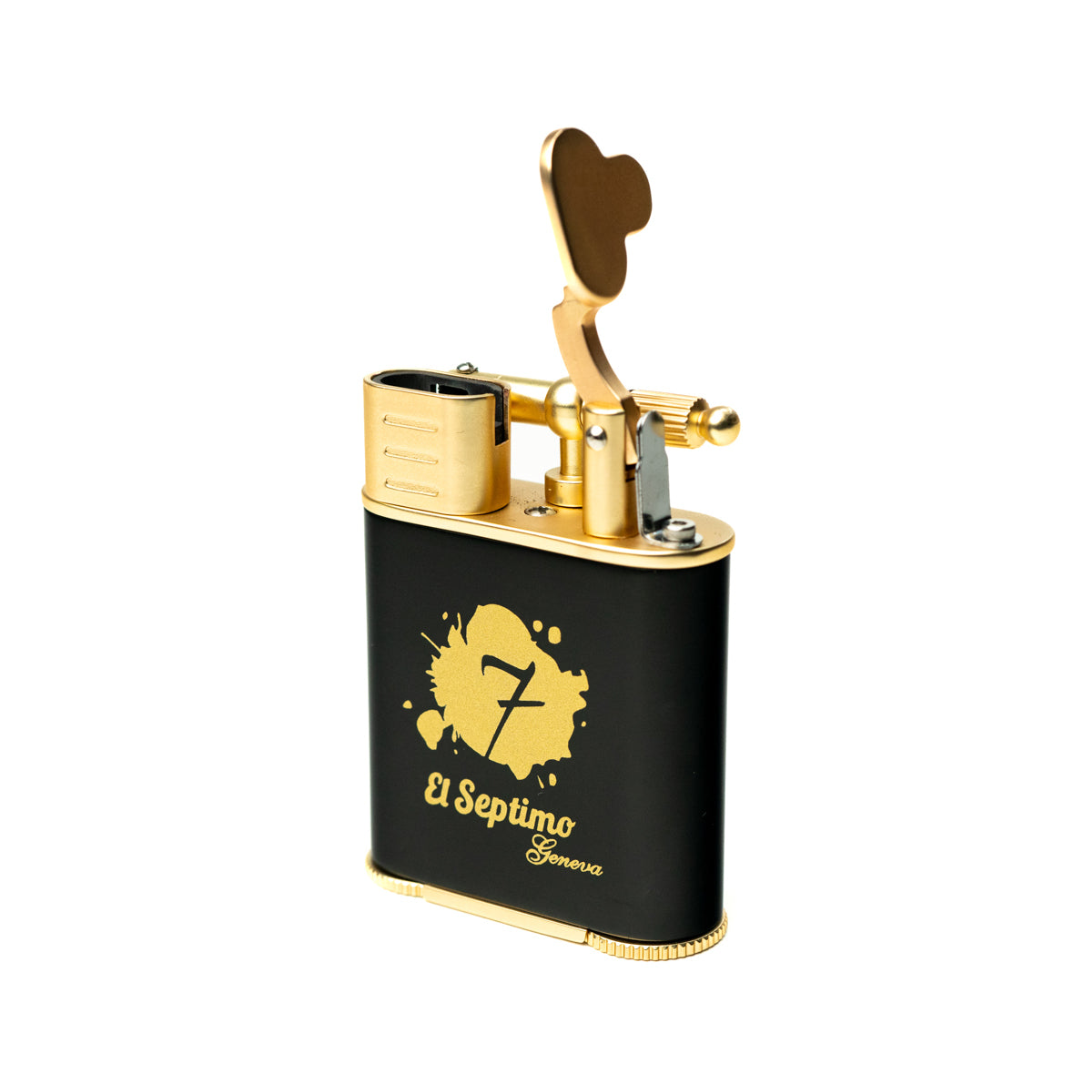 Black and gold  El Septimo Double Jet Torch Lighter & Punch