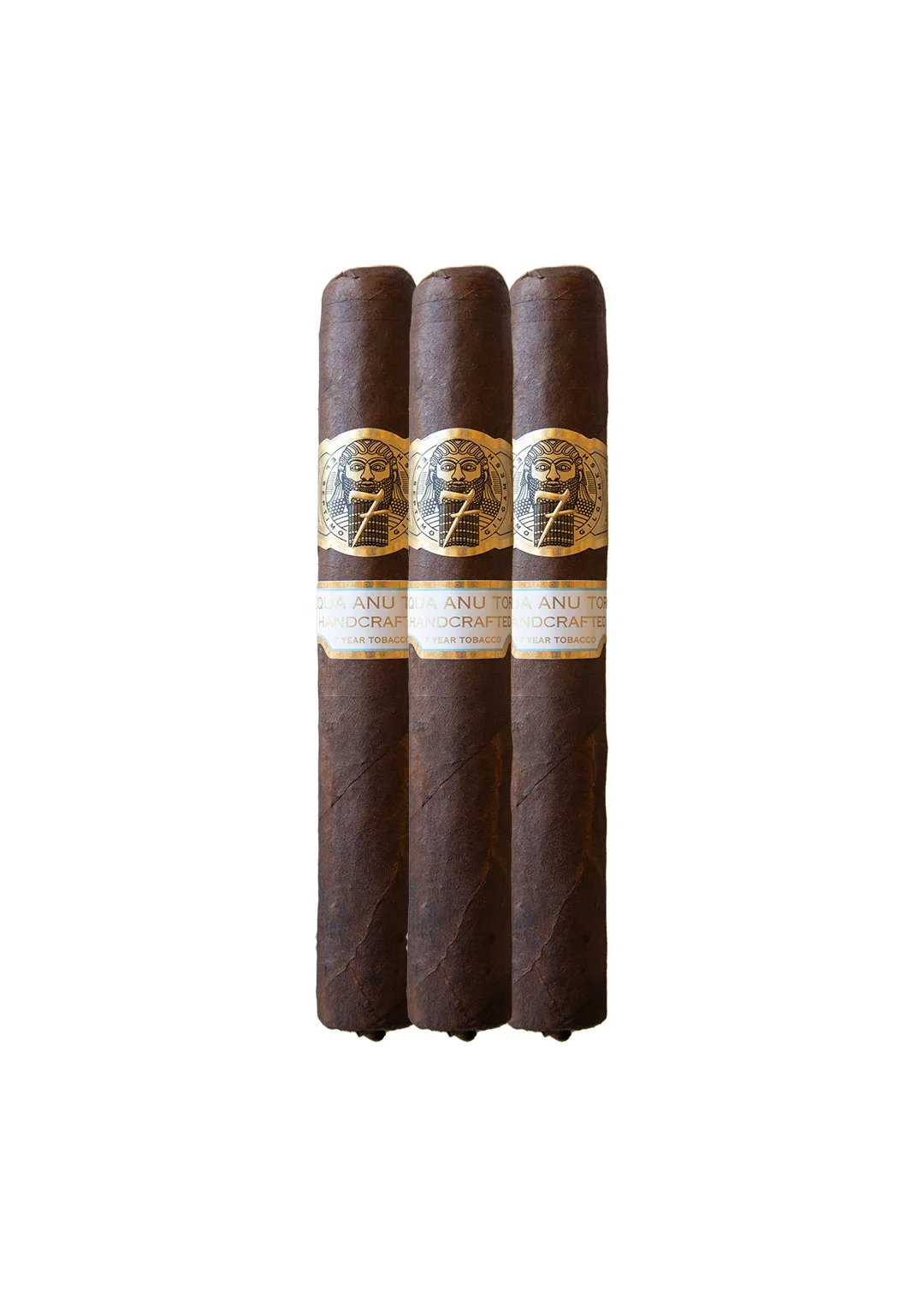 Three El Septimo Aqua Anu Toro cigars against a white background