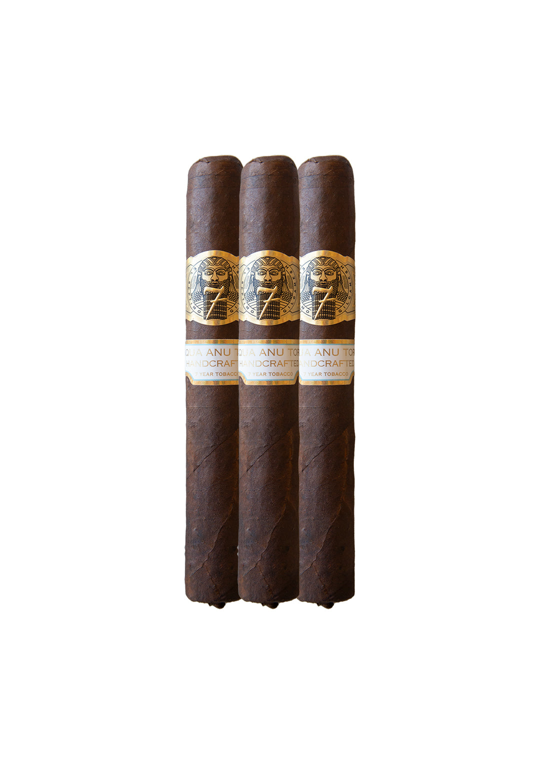 Three El Septimo Aqua Anu Toro cigars against a white background