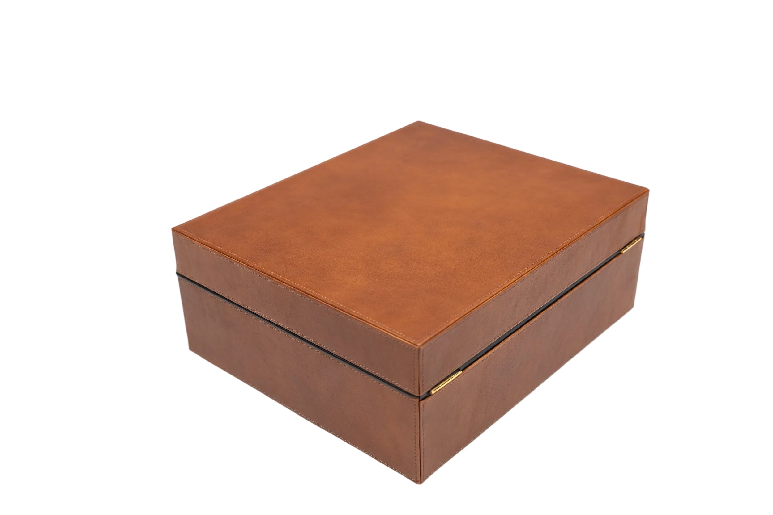 Brizard & Co – “Airflow” Cigar Humidor (30/40 Count) - Whisky Calf Leather & Black Collection
