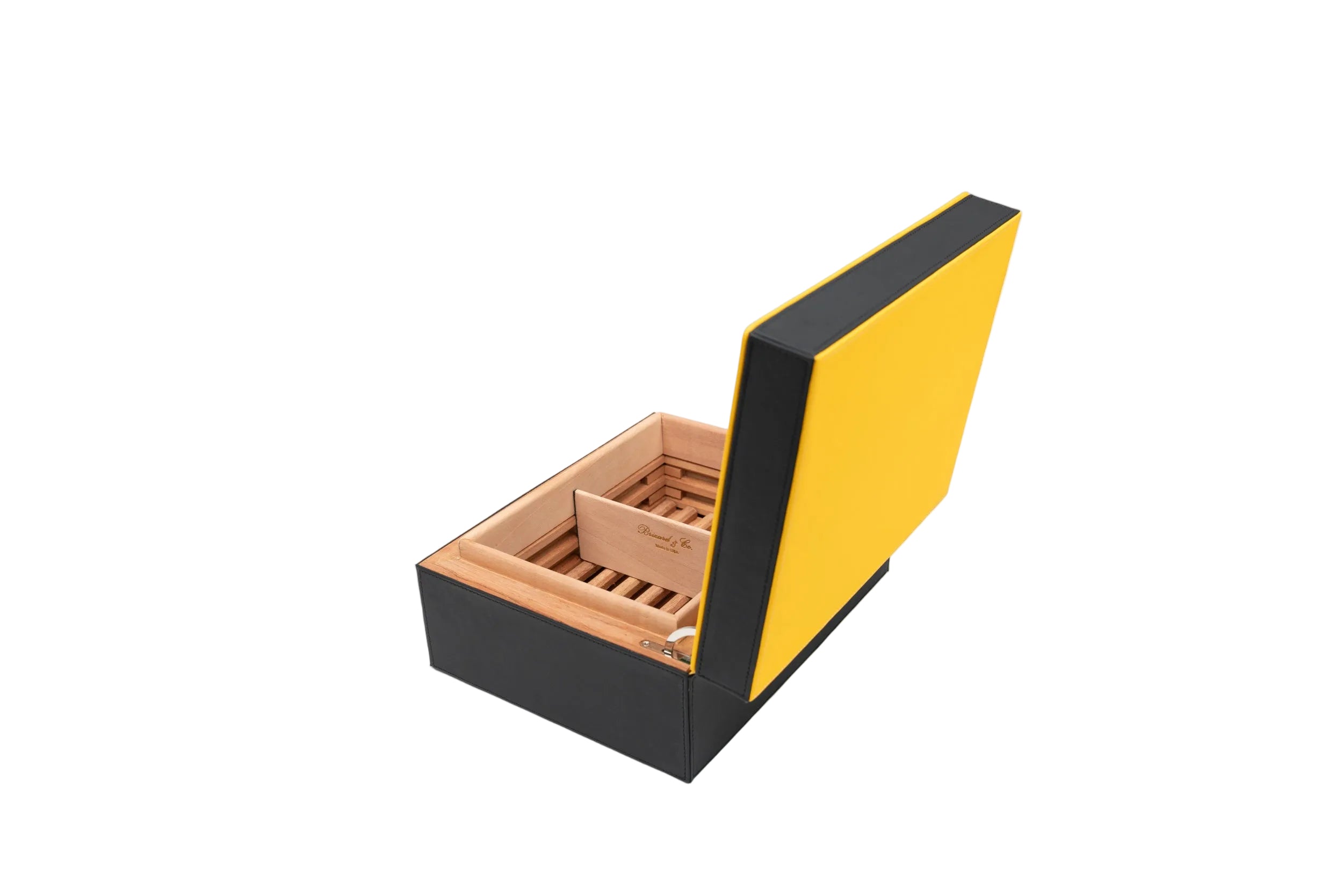 Brizard & Co – “Airflow” Cigar Humidor (30/40 Count) – Racing Black & Yellow