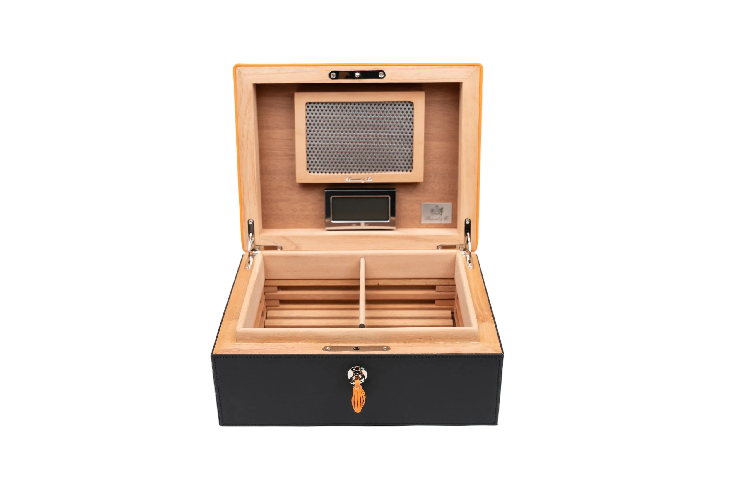 Brizard & Co – “Airflow” Cigar Humidor (30/40 Count) – Racing Black & Orange Collection