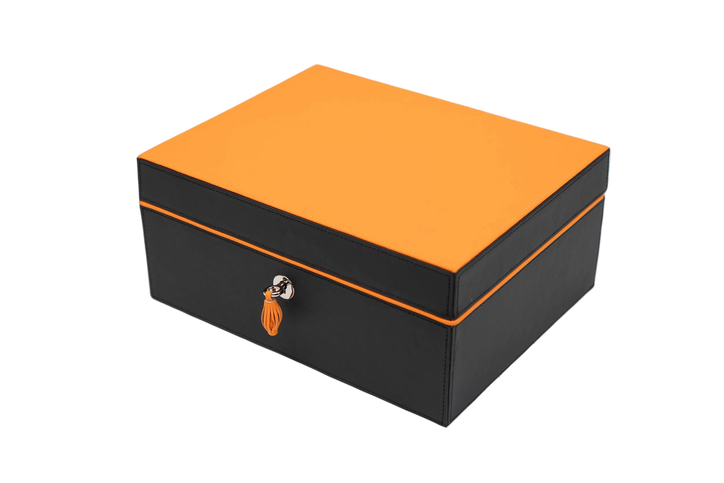 Brizard & Co – “Airflow” Cigar Humidor (30/40 Count) – Racing Black & Orange Collection