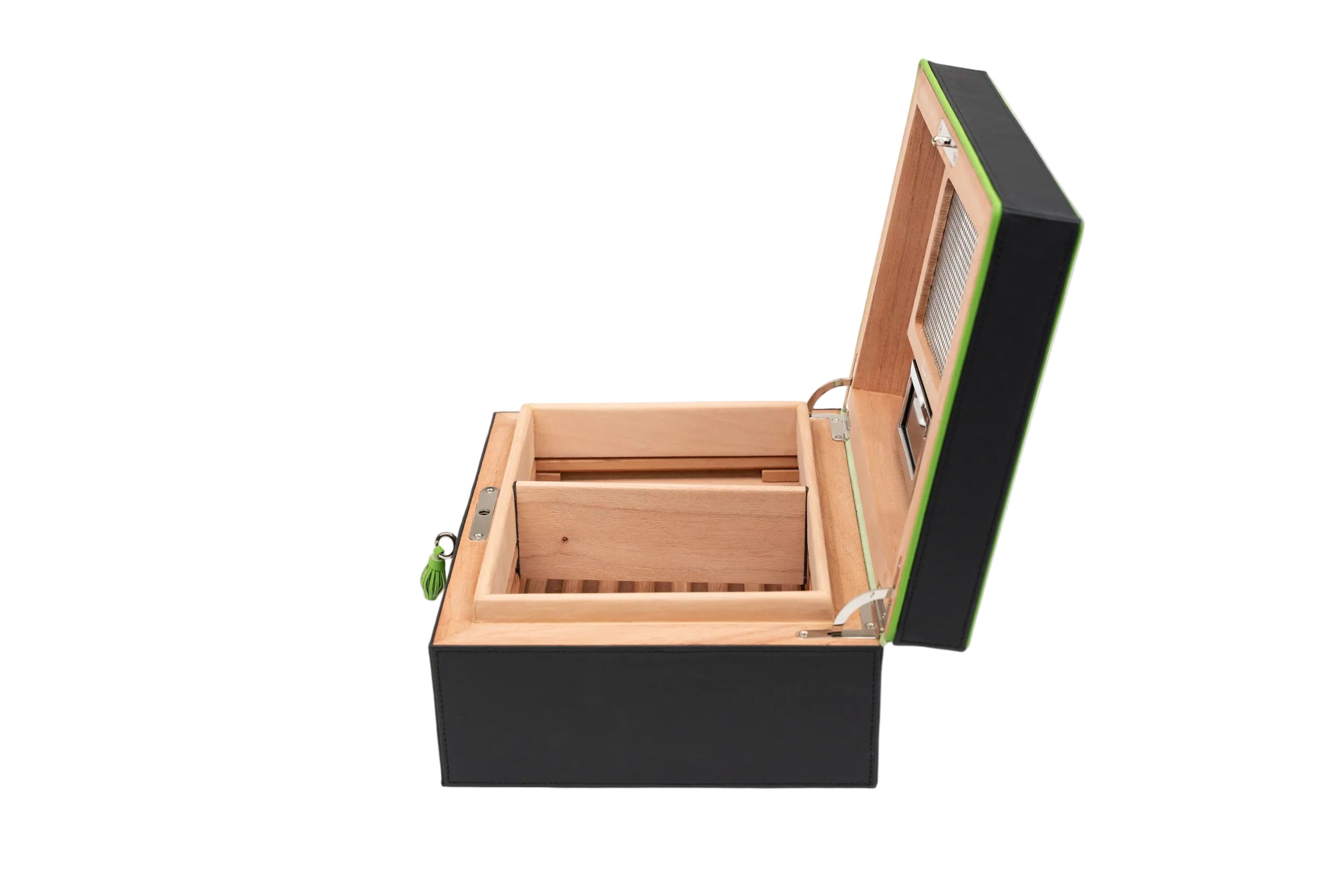 Brizard & Co – “Airflow” Cigar Humidor (30/40 Count) – Racing Black & Lime Green Collection