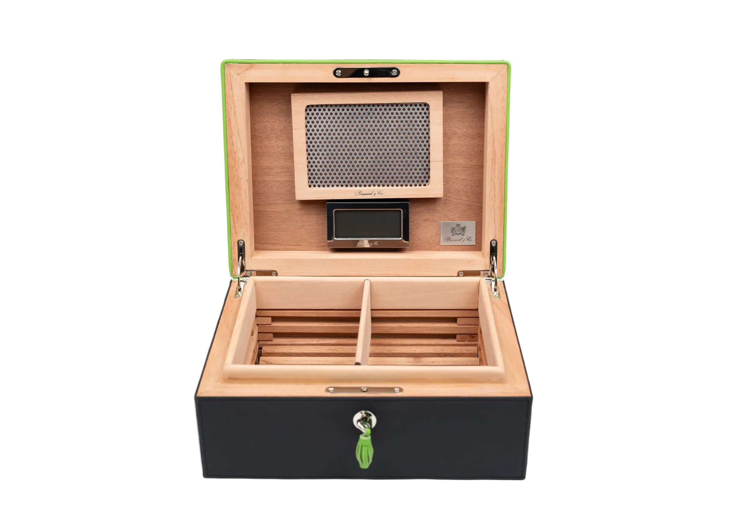 Brizard & Co – “Airflow” Cigar Humidor (30/40 Count) – Racing Black & Lime Green Collection