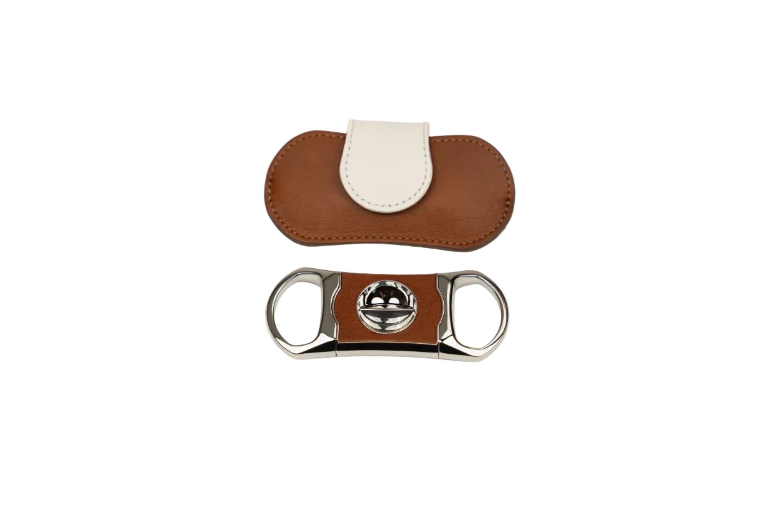 Brizard & Co – The “V” Cutter - Whisky Calf Leather & White