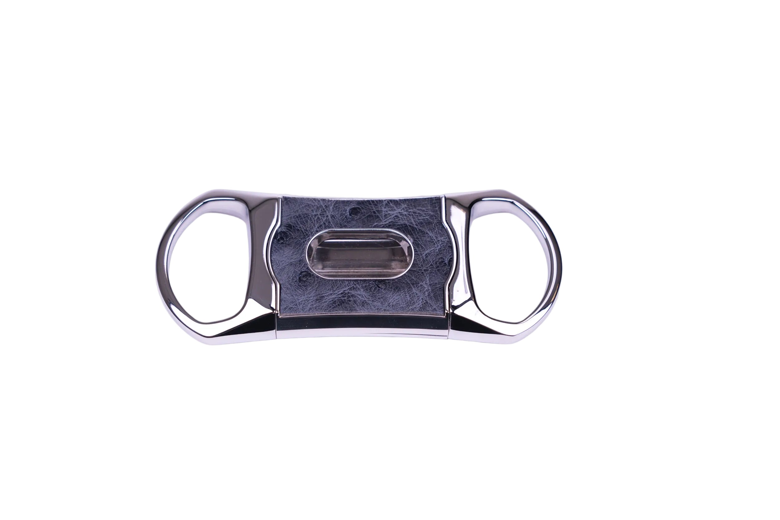 Brizard and Co – “V” Cutter – Genuine Ostrich Bruciato Denim (With Pouch)