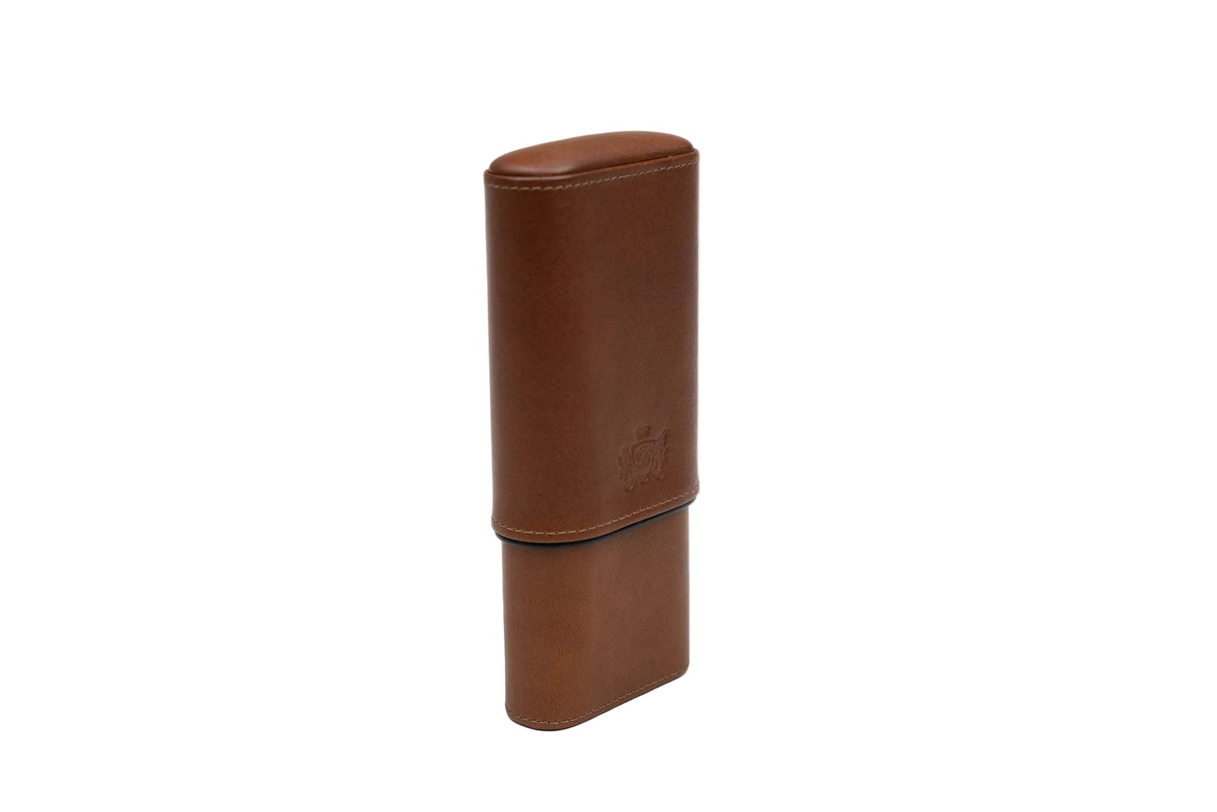 Brizard & Co – “Show Band” 3 Cigar Case - Whisky Calf Leather Black