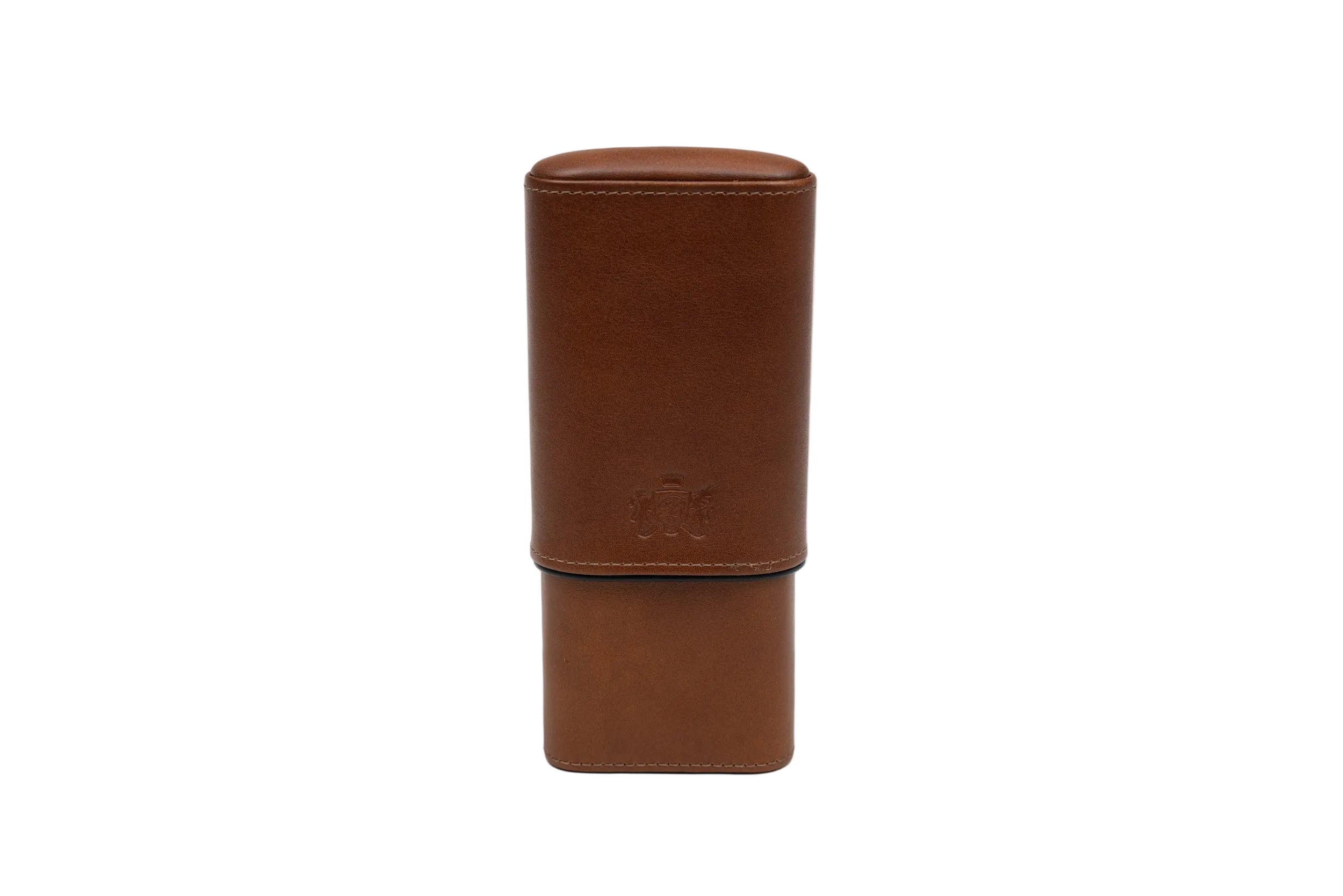 Brizard & Co – “Show Band” 3 Cigar Case - Whisky Calf Leather Black