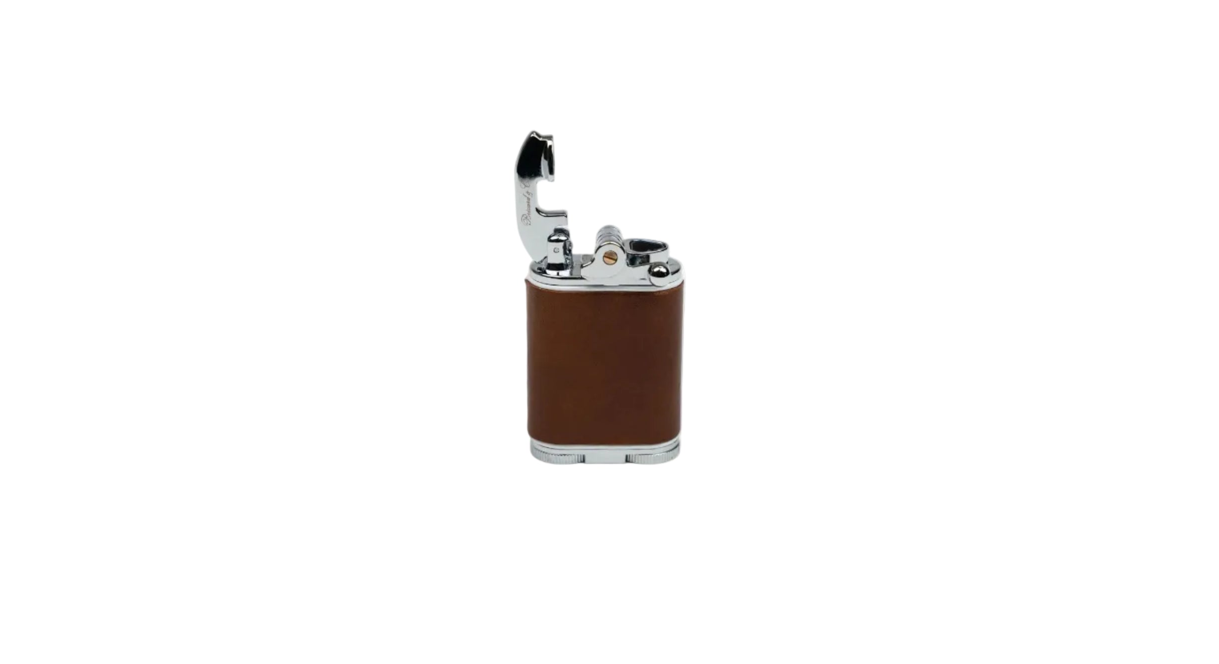 Brizard & Co – Gatsby Table Lighter - Whisky Calf Leather & White