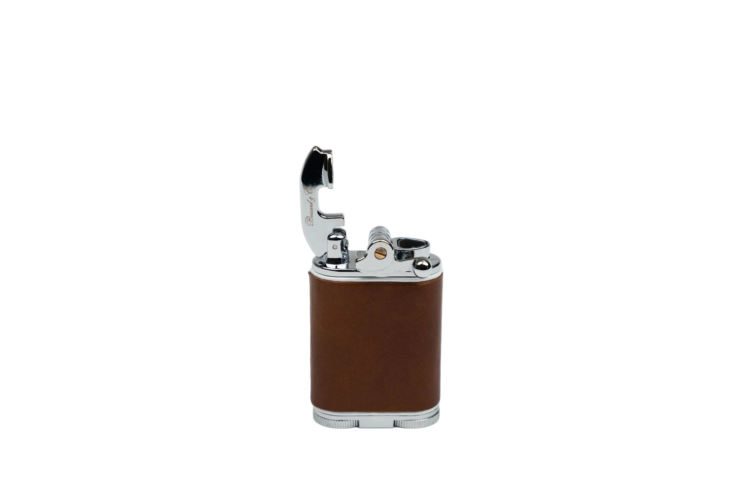 Brizard & Co – Gatsby Table Lighter - Whisky Calf Leather & White