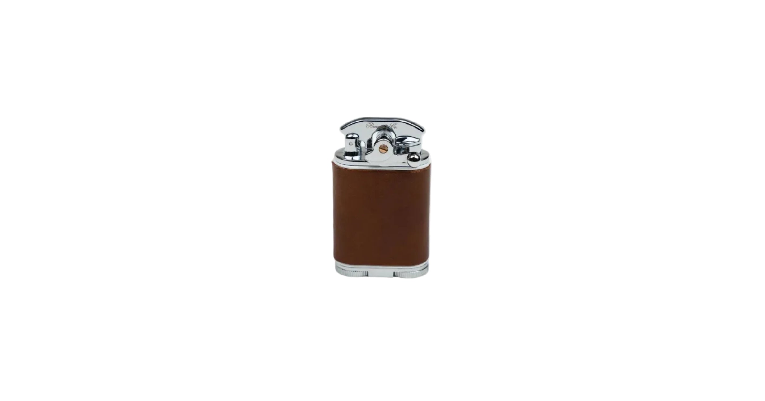 Brizard & Co – Gatsby Table Lighter - Whisky Calf Leather & White
