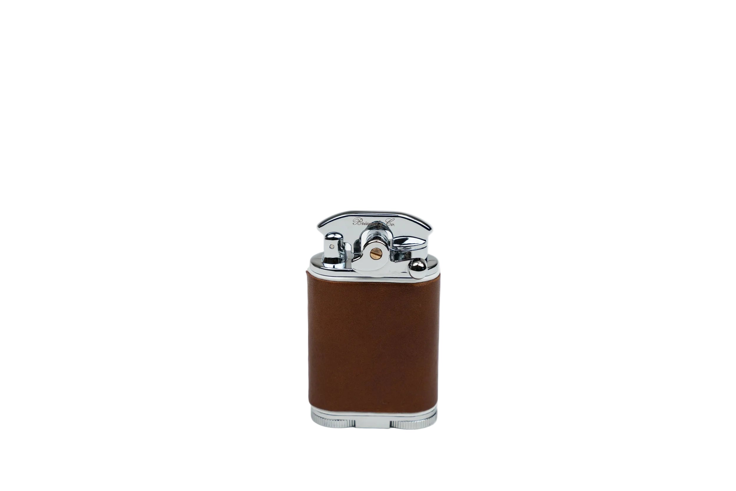 Brizard & Co – Gatsby Table Lighter - Whisky Calf Leather & White