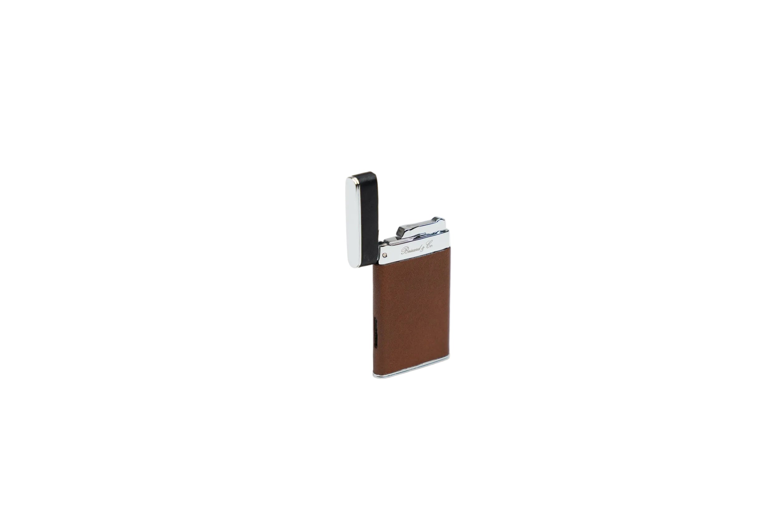 Brizard & Co – Sottile Premium Lighter - Whisky Calf Leather & Black Collection