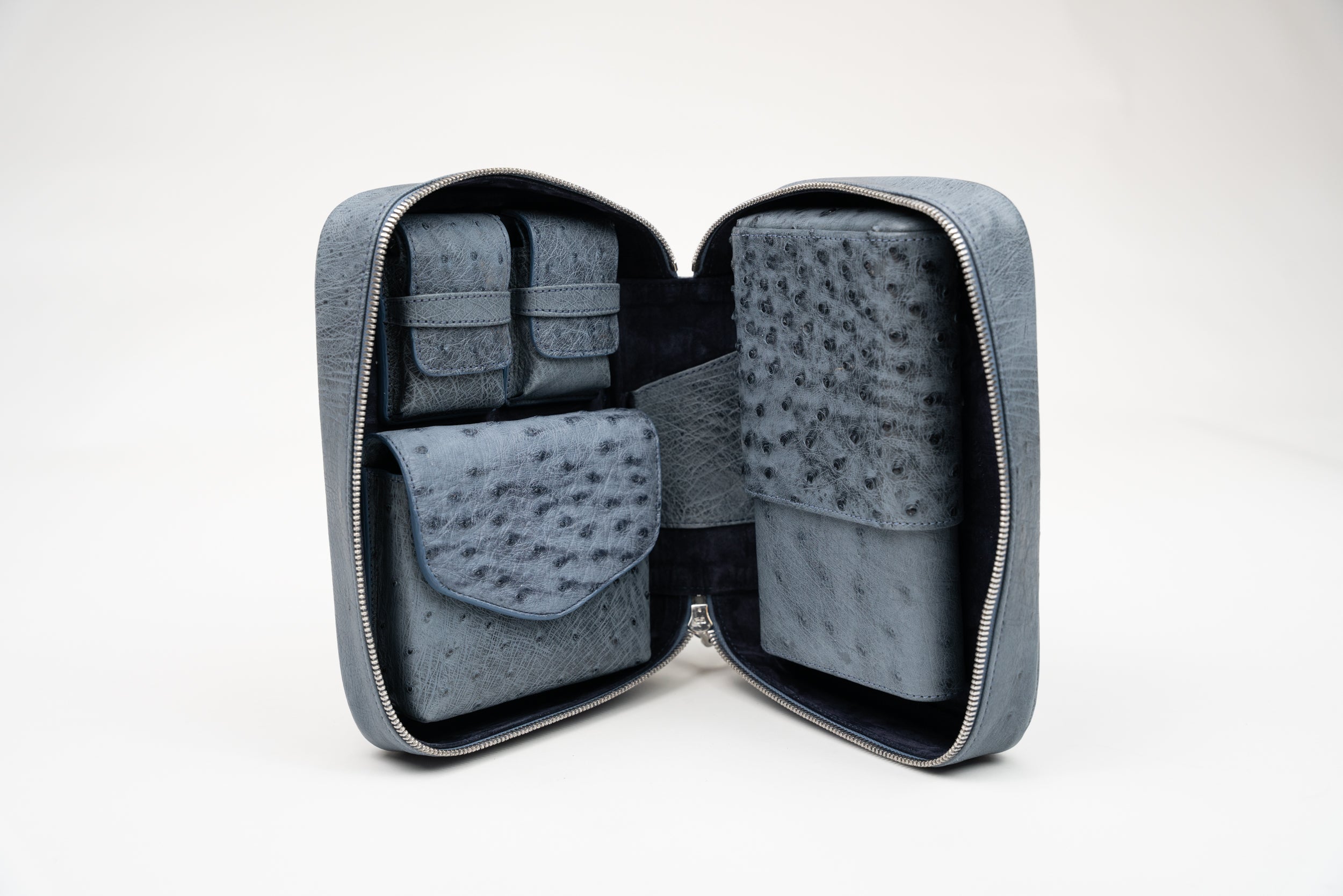 Brizard and Co - Havana Traveler Genuine Ostrich Bruciato Denim