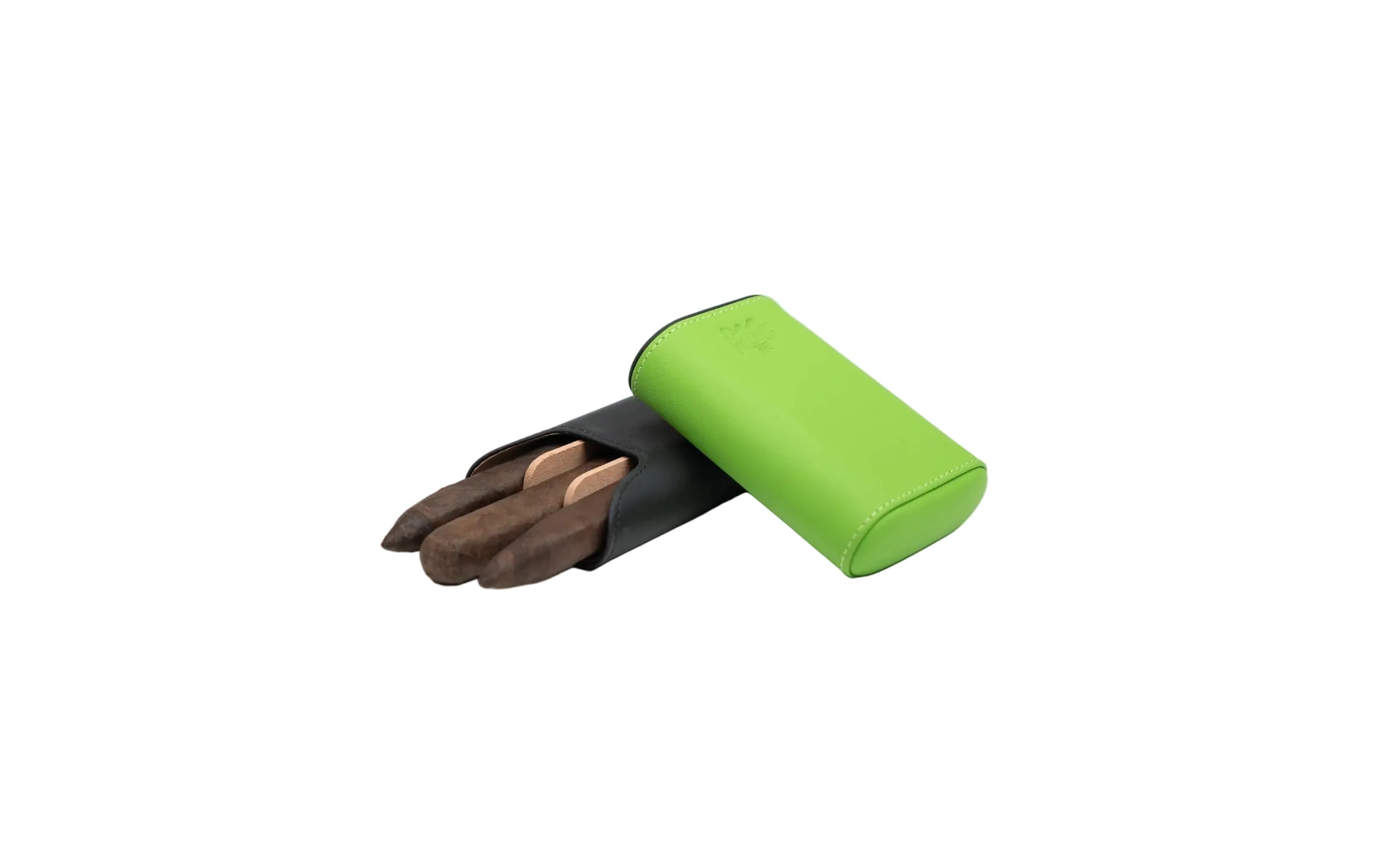 Brizard & Co – “Show Band” 3 Cigar Case – Racing Black & Lime Green Collection