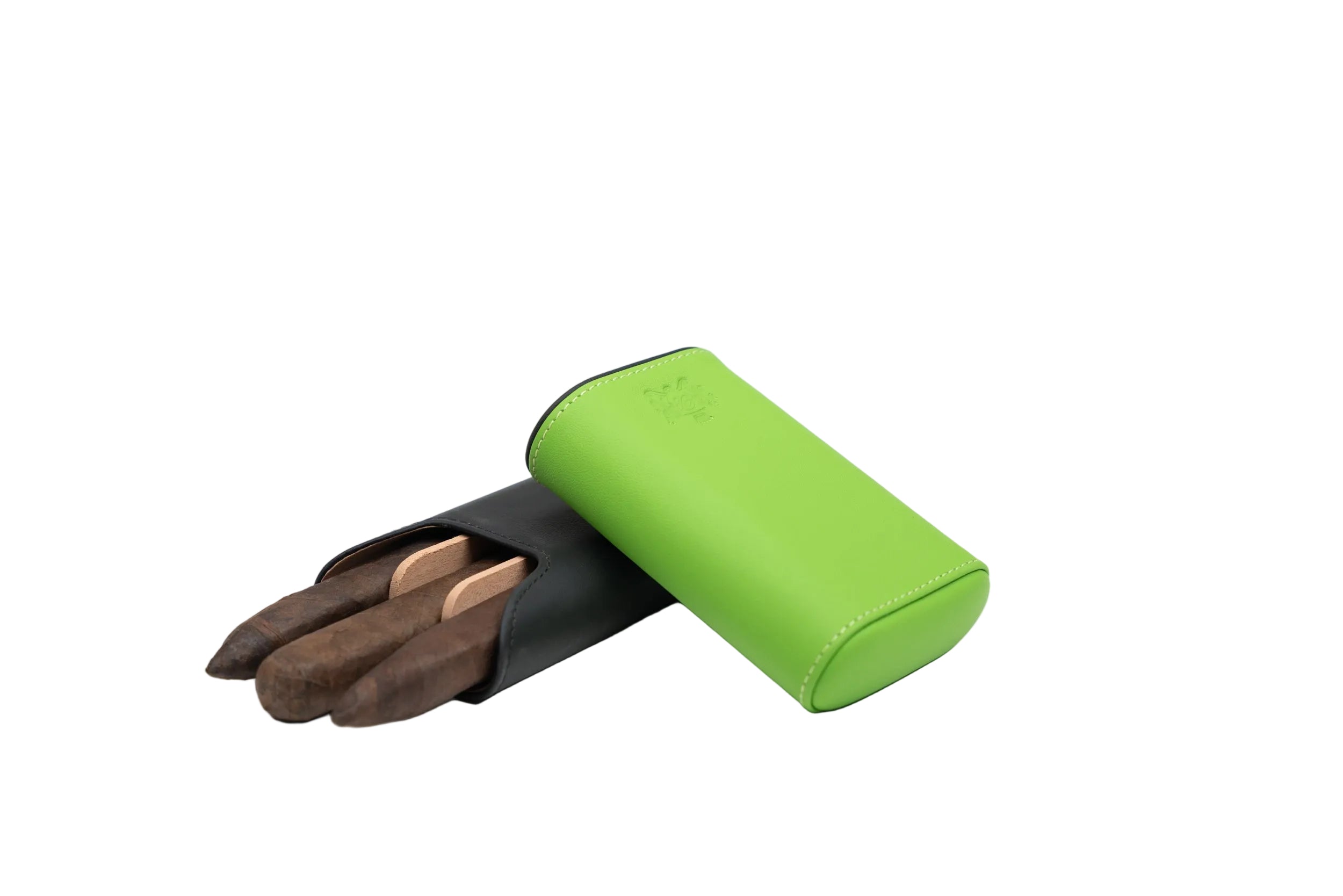 Brizard & Co – “Show Band” 3 Cigar Case – Racing Black & Lime Green Collection