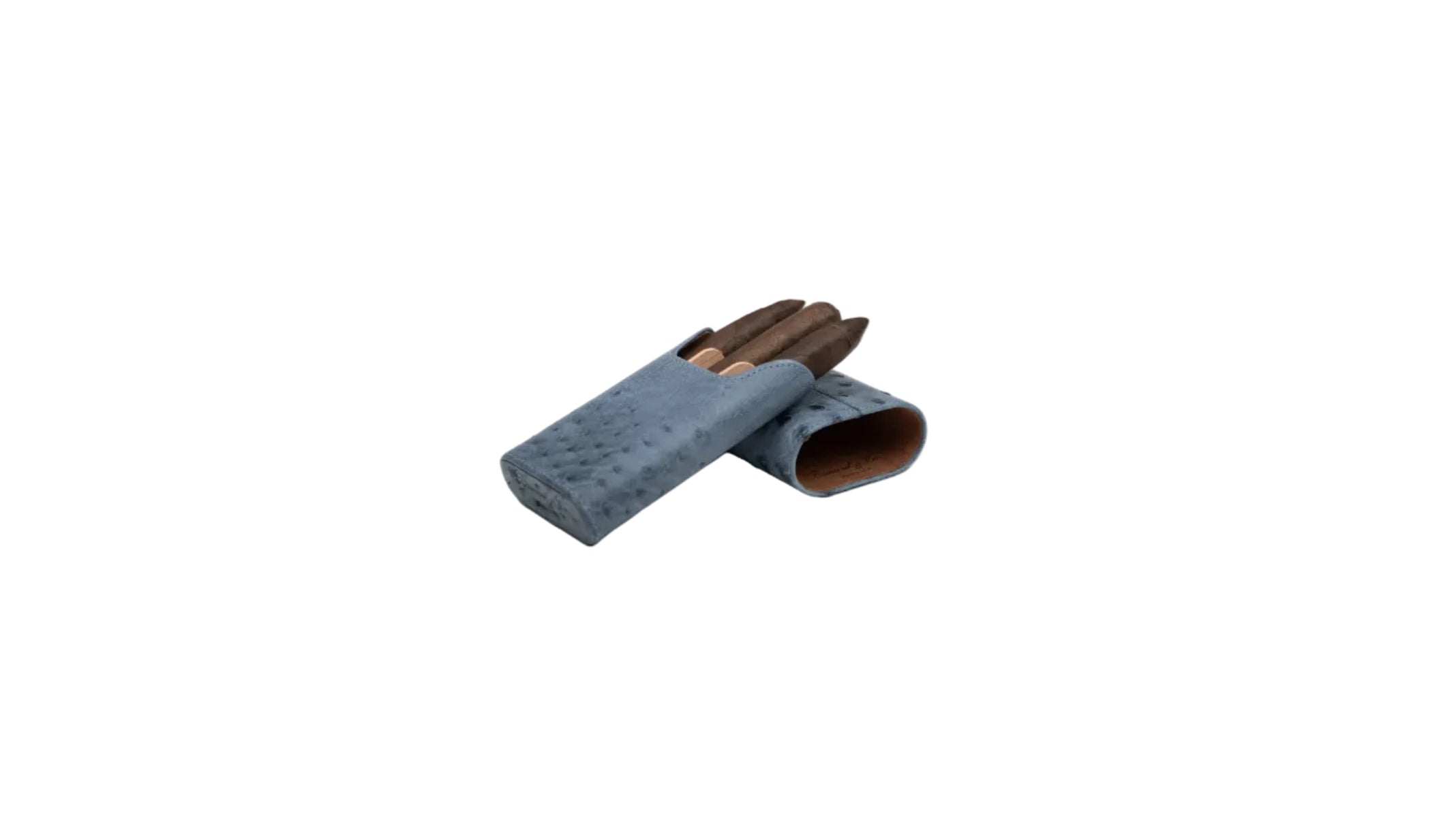 Brizard and Co - Cigar Case showband 3 - Genuine Ostrich Bruciato