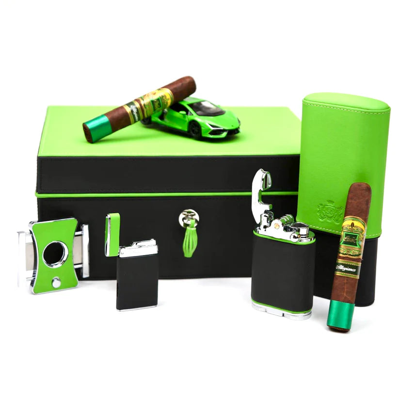 Brizard & Co Cigar Case Showband 3 – Racing Black & Lime Green
