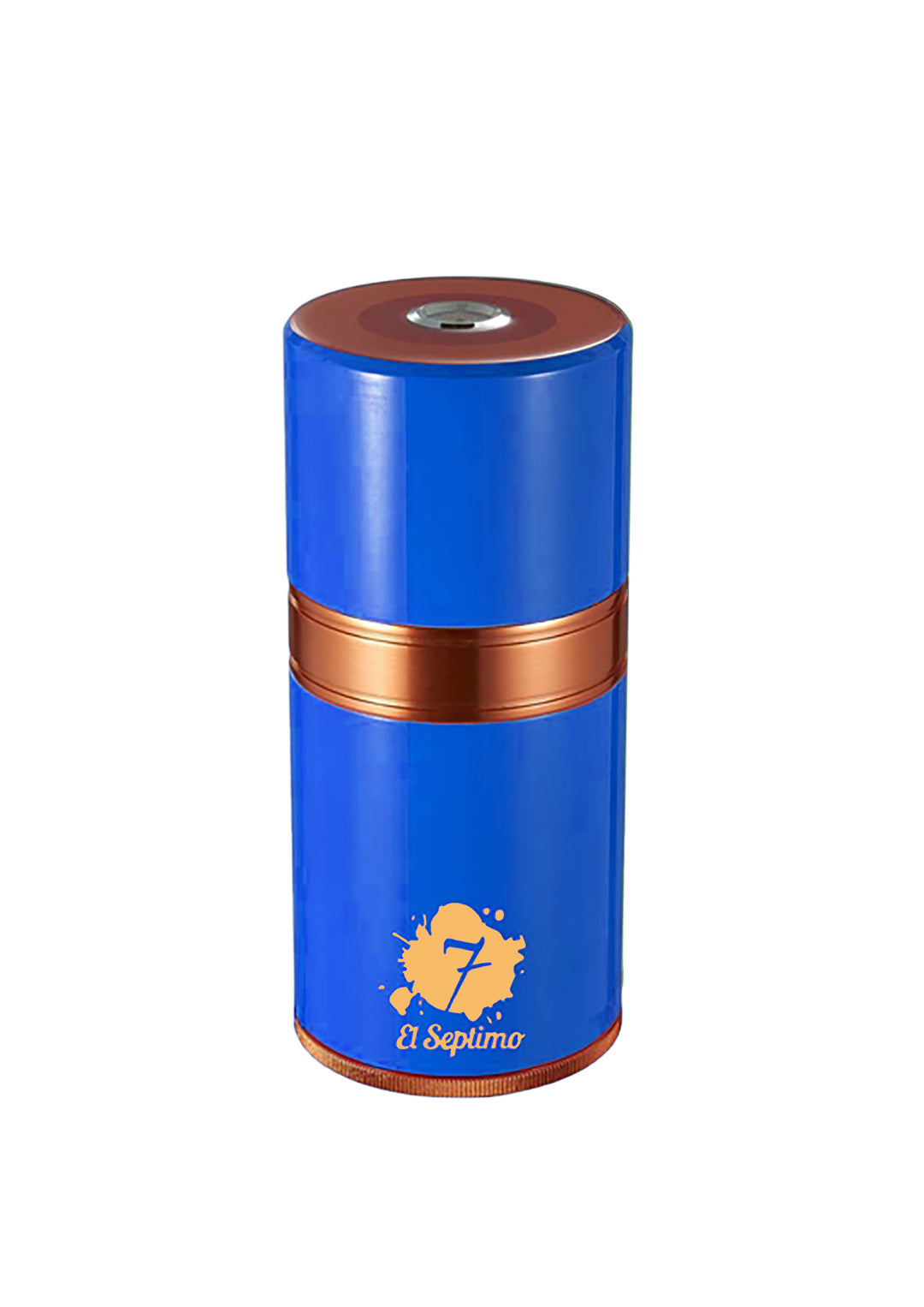 blue and gold El Septimo travel cigar tube